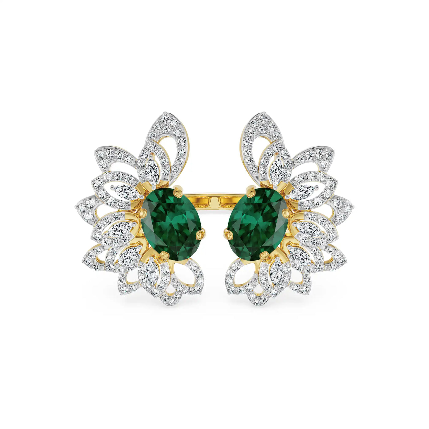 Butterfly Emerald Lab Grown Diamond Ring_in_stock