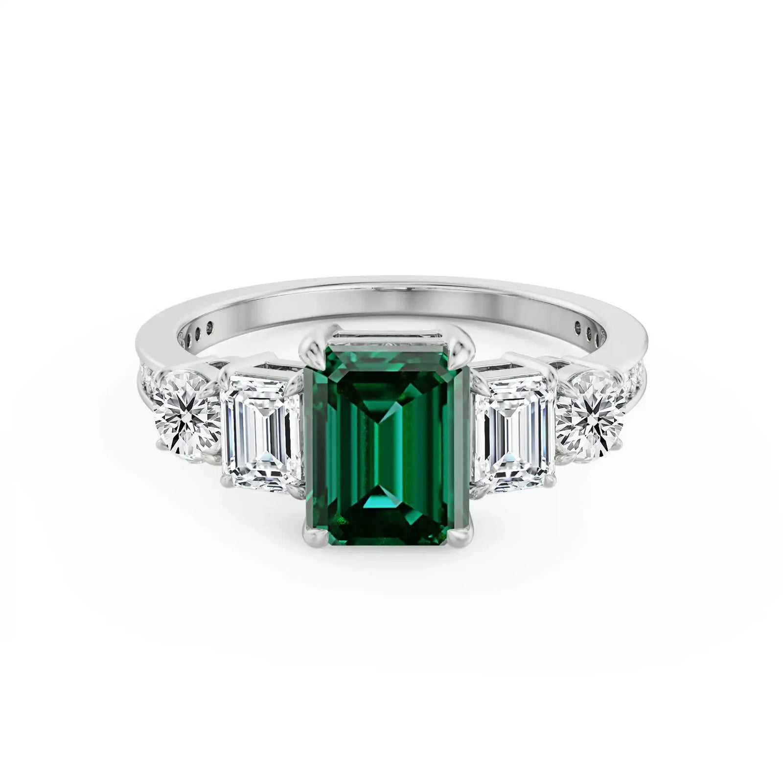 Five Solitaire Lab Grown Diamond Ring - front view