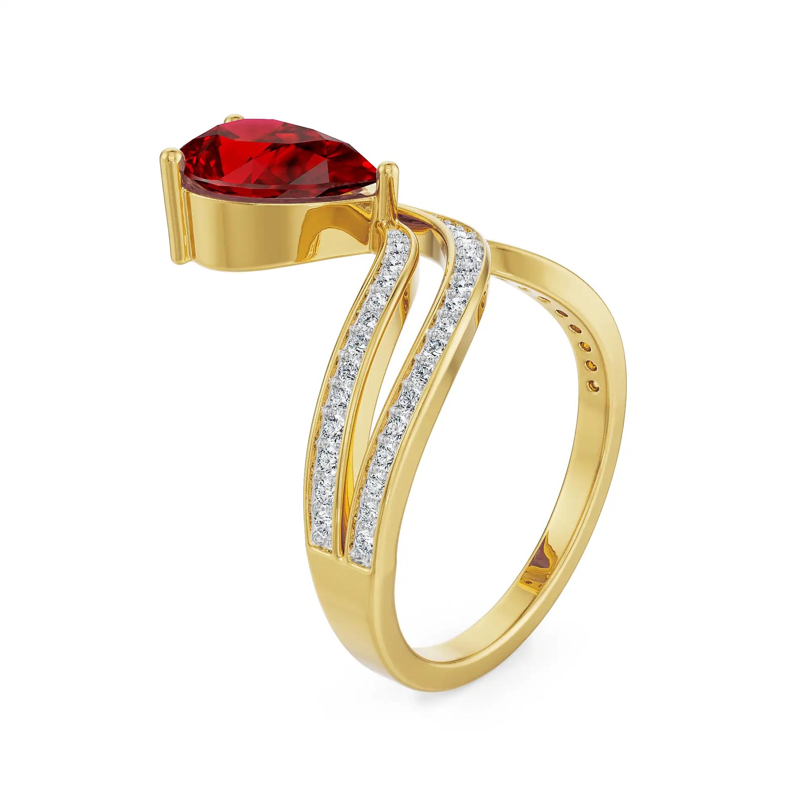 Fiery Gemstone Lab Grown Diamond Ring - right side view