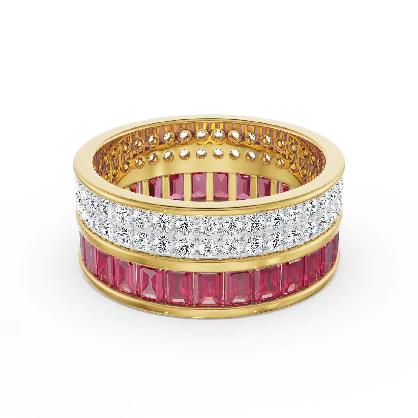 Drum Ruby Lab Grown Diamond Band 9KT