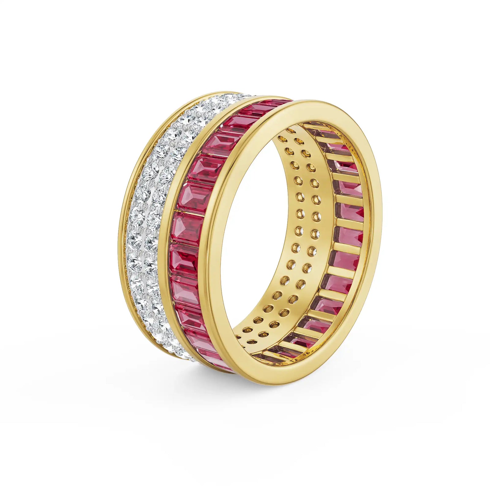 Drum Ruby Lab Grown Diamond Band_in-stock