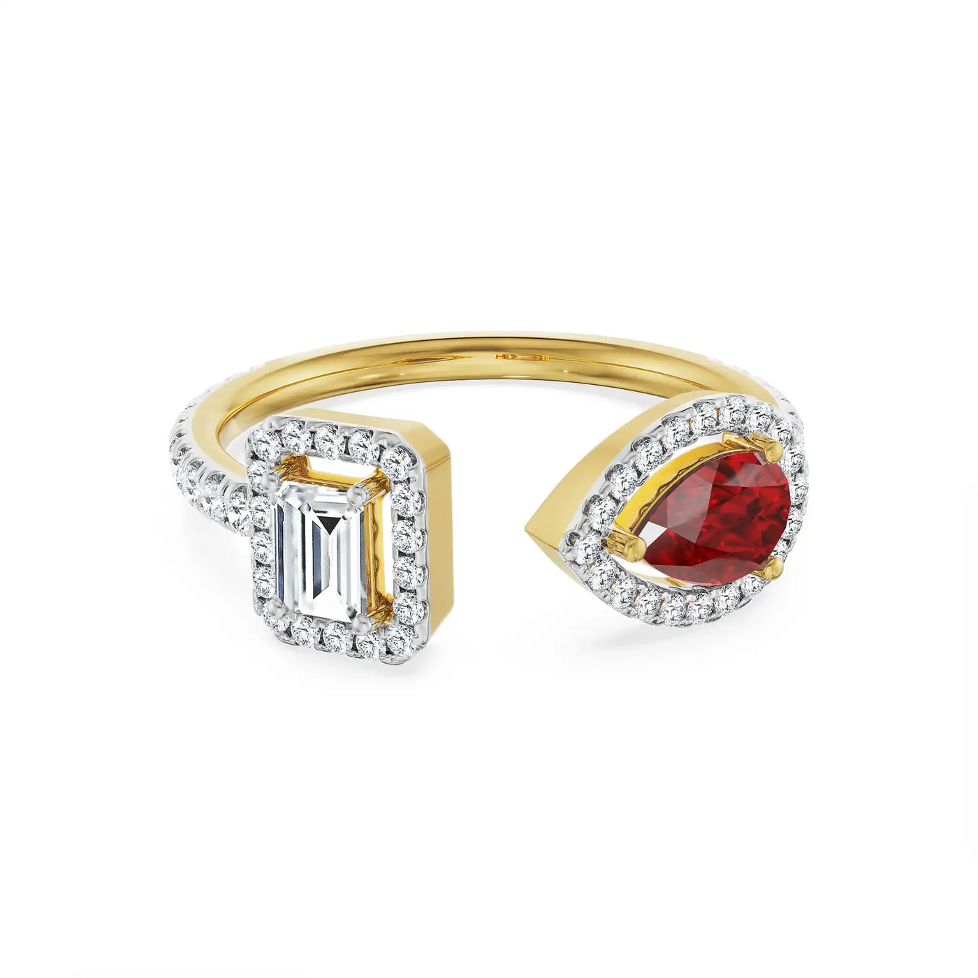 Arrowhead Ruby Lab Grown Diamond Ring_in_stock