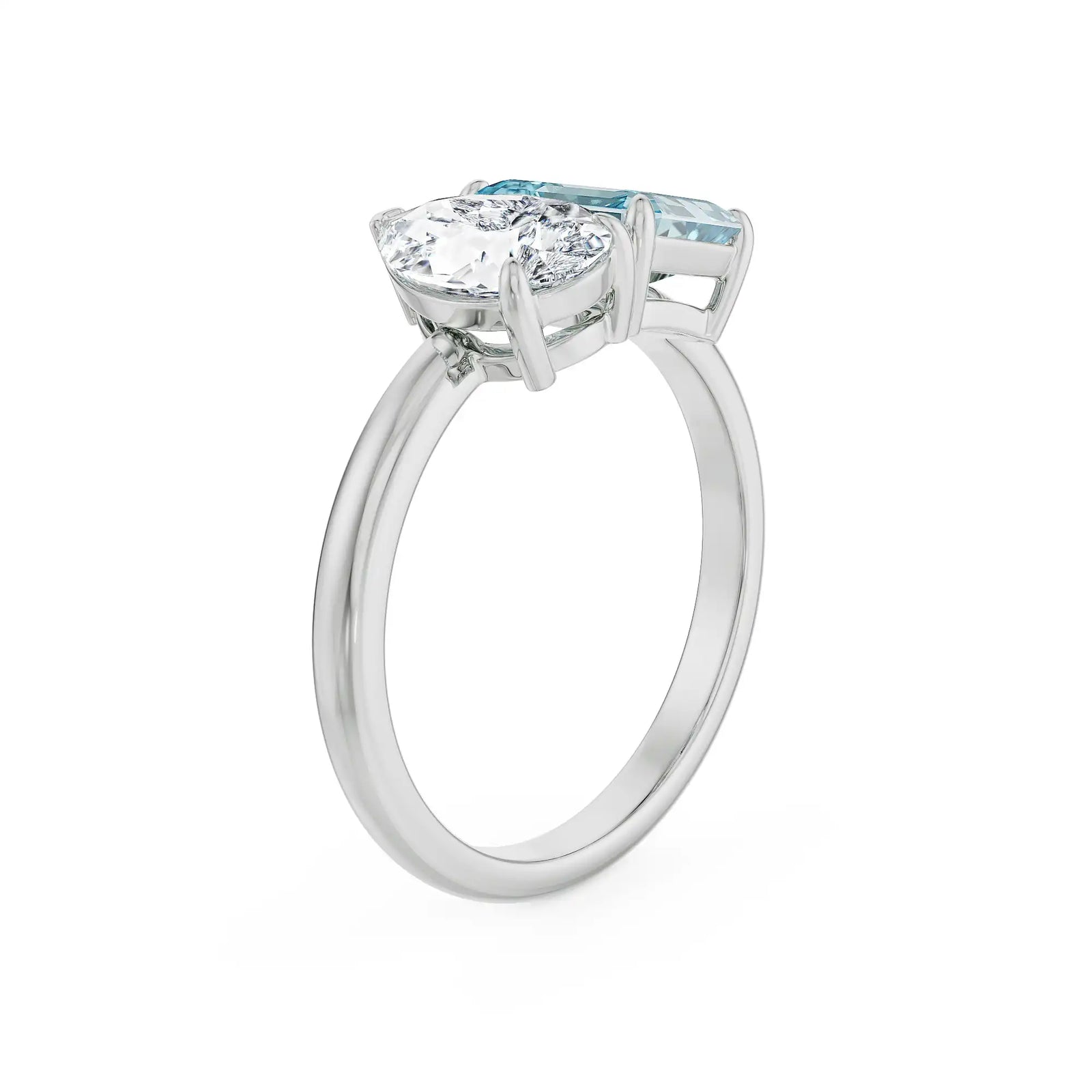 Pear & Prism Lab Grown Diamond Ring - side view