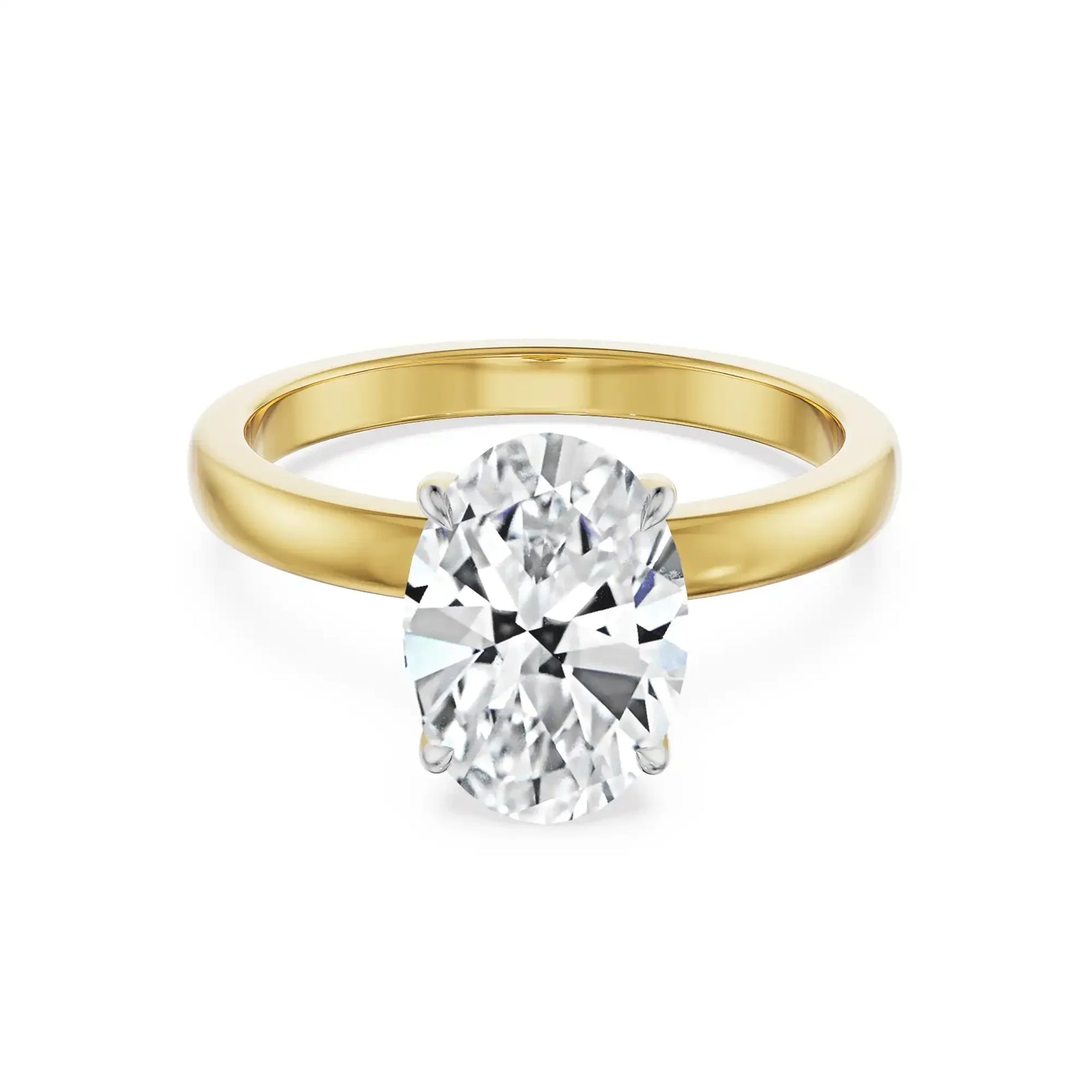 Nova 2.5 CT Oval Lab Grown Diamond Ring - front view  in 9KT