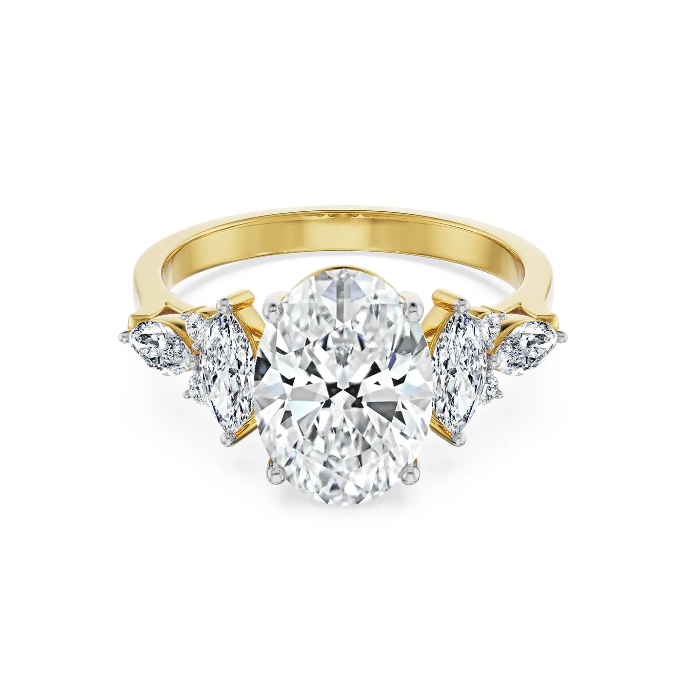 2.5 CT Sunflare Oval Lab Grown Diamond Ring
