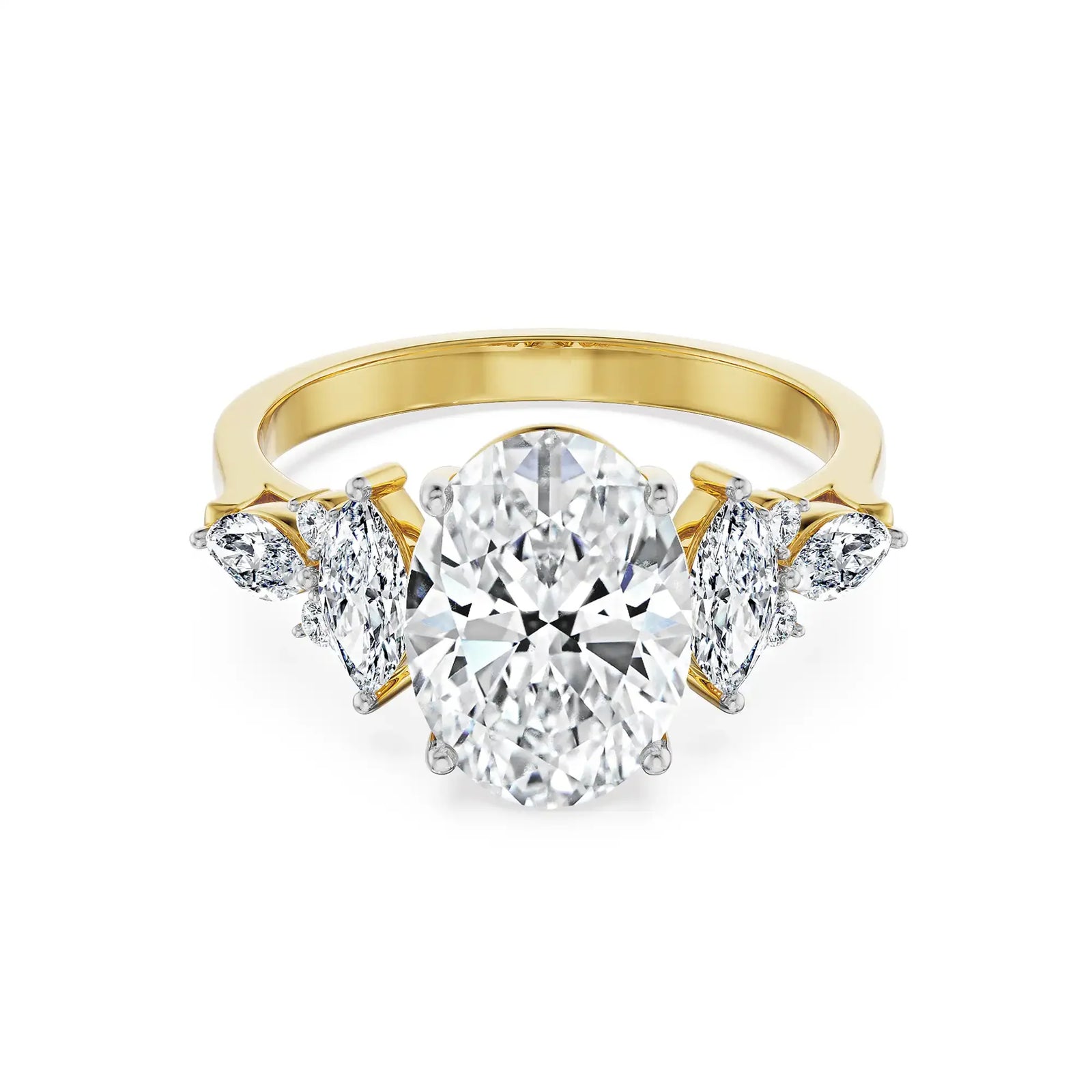 2.5 CT Sunflare Oval Lab Grown Diamond Ring - front view