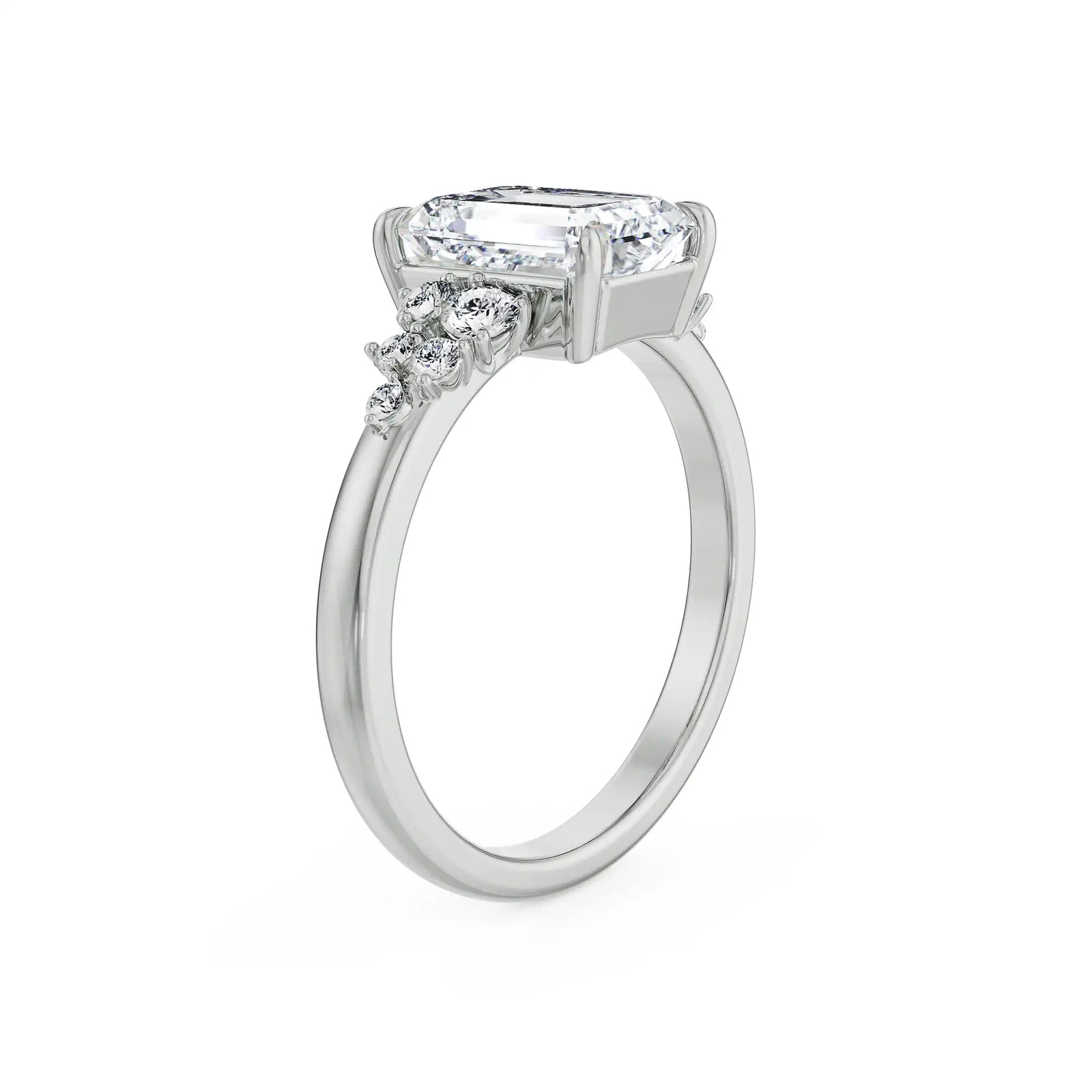 Wildflower Emerald Lab-Grown Diamond Ring - top view