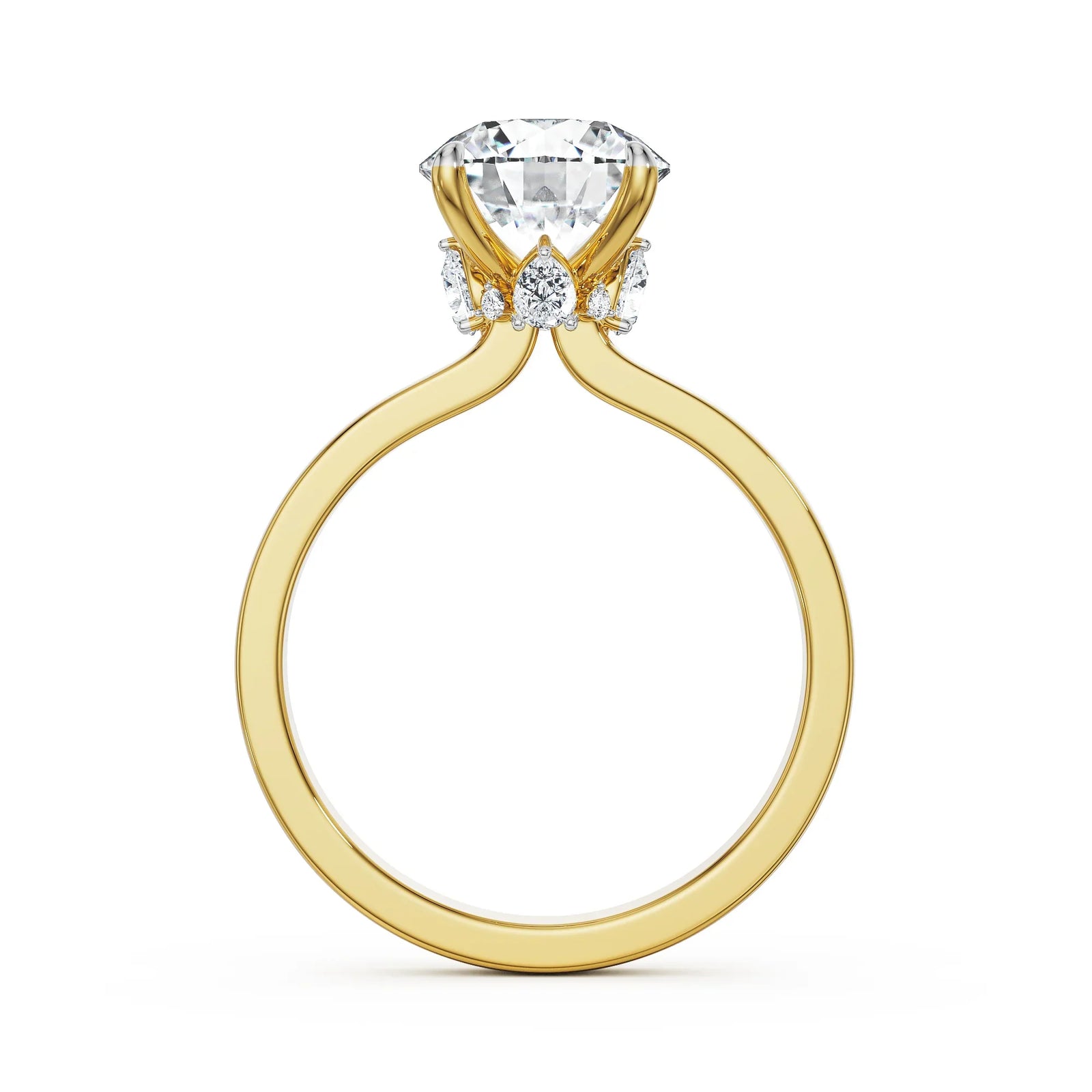 Grandure Lab Grown Diamond Engagement Ring - back view in 9KT