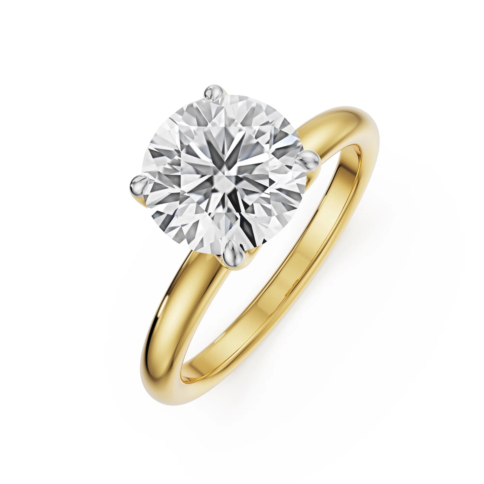 Petal Solitaire Lab Diamond Ring - top view