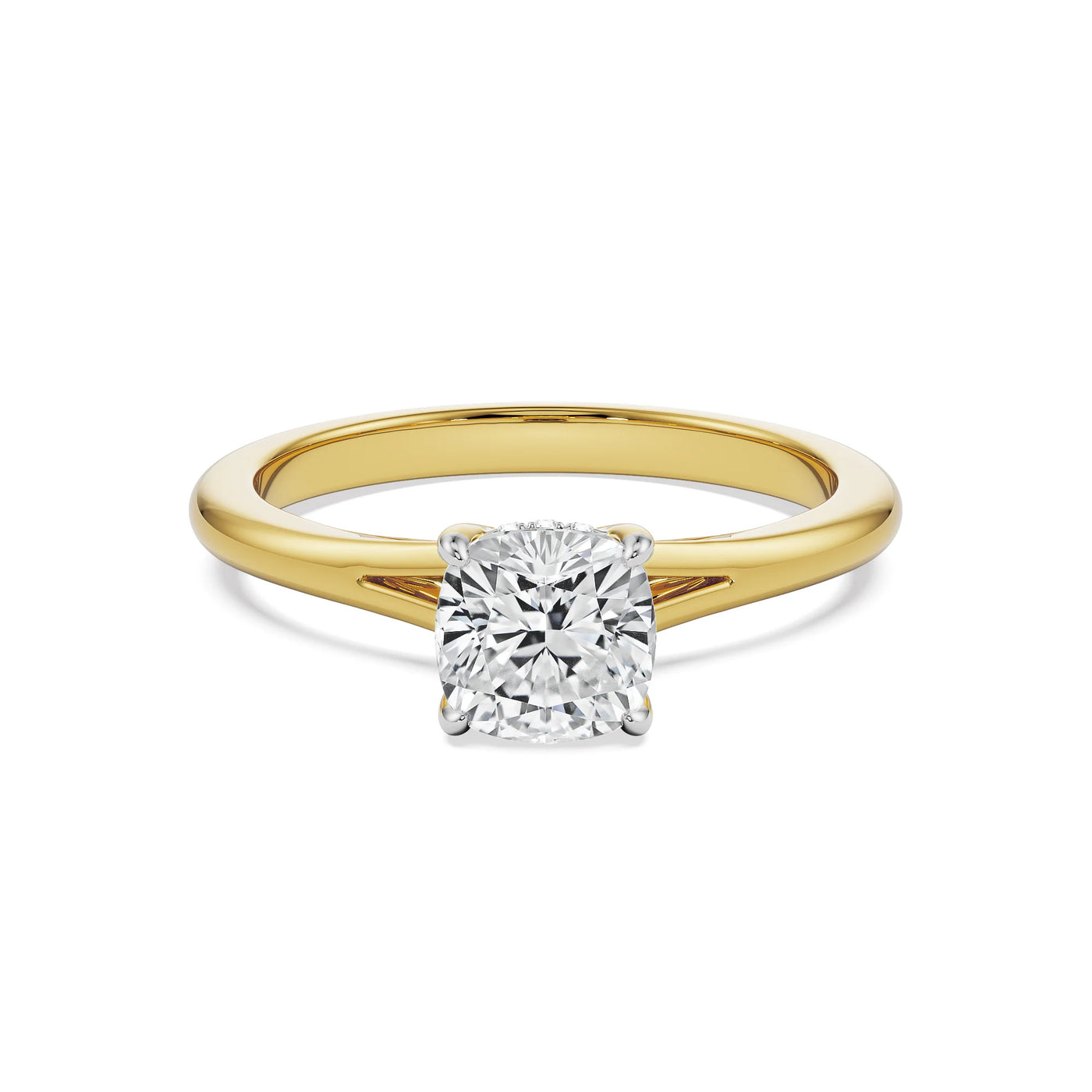 Classic Charm Cushion Cut Lab Diamond Ring