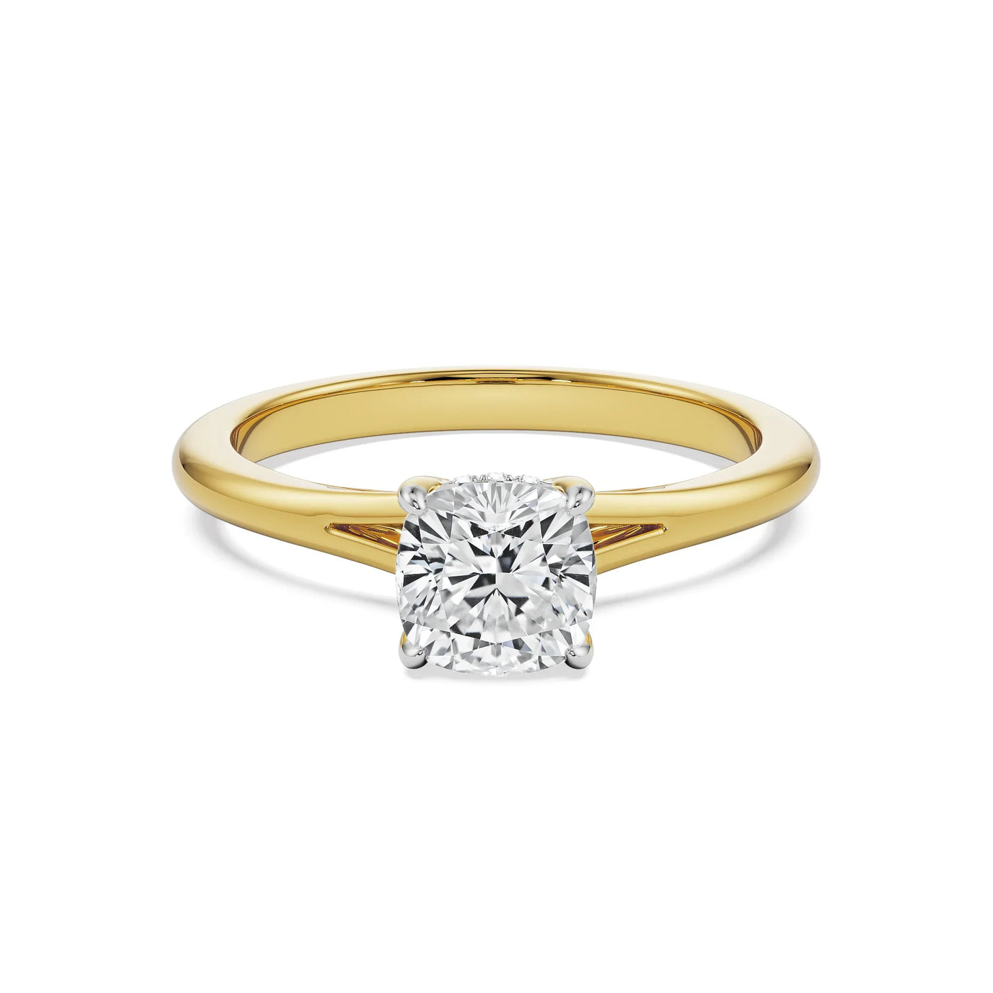 Classic Charm Cushion Cut Lab Diamond Ring 9KT