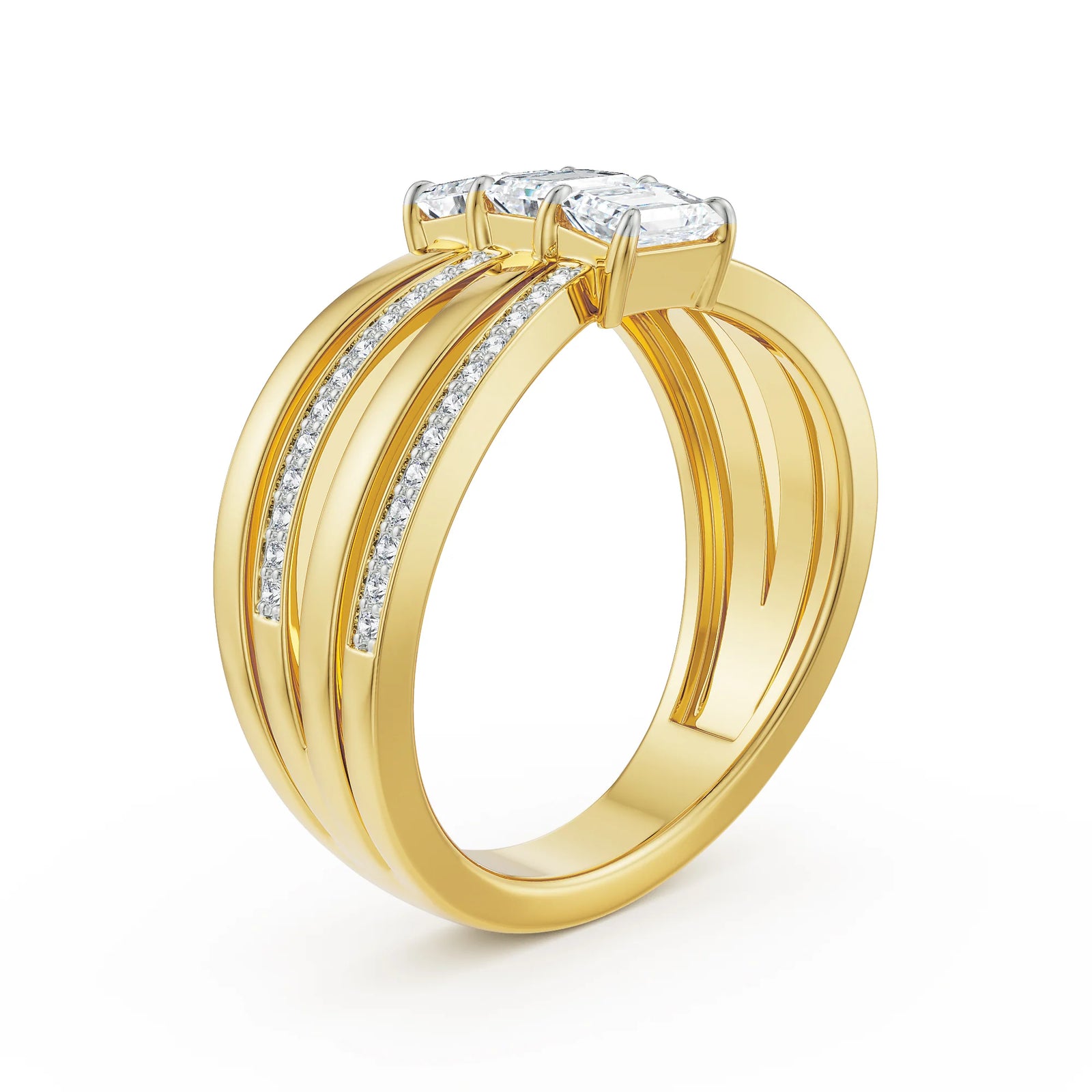 Ribbon Lab Grown Diamond Ring - side view