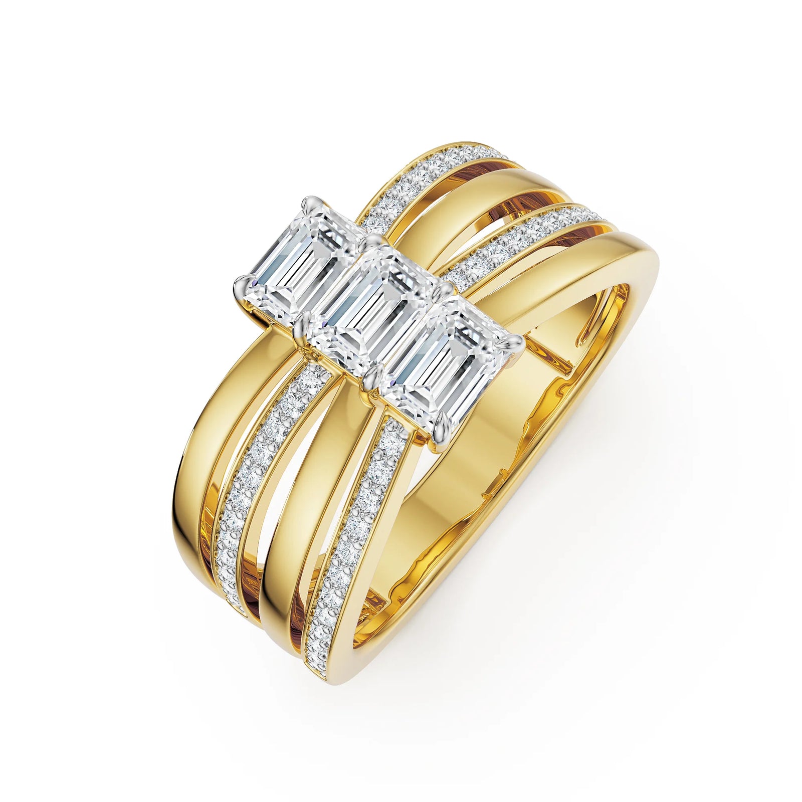 Ribbon Lab Grown Diamond Ring - top view