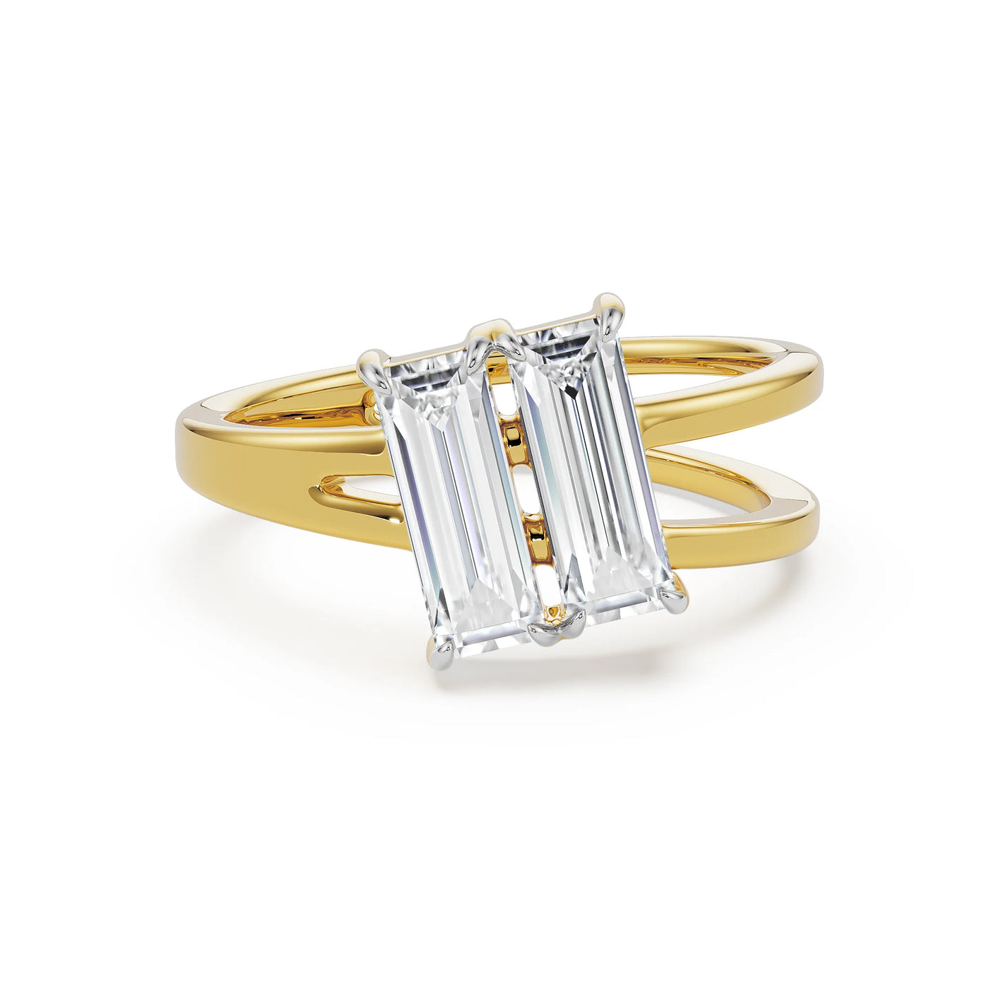 Baguette Lab Grown Diamond V Ring