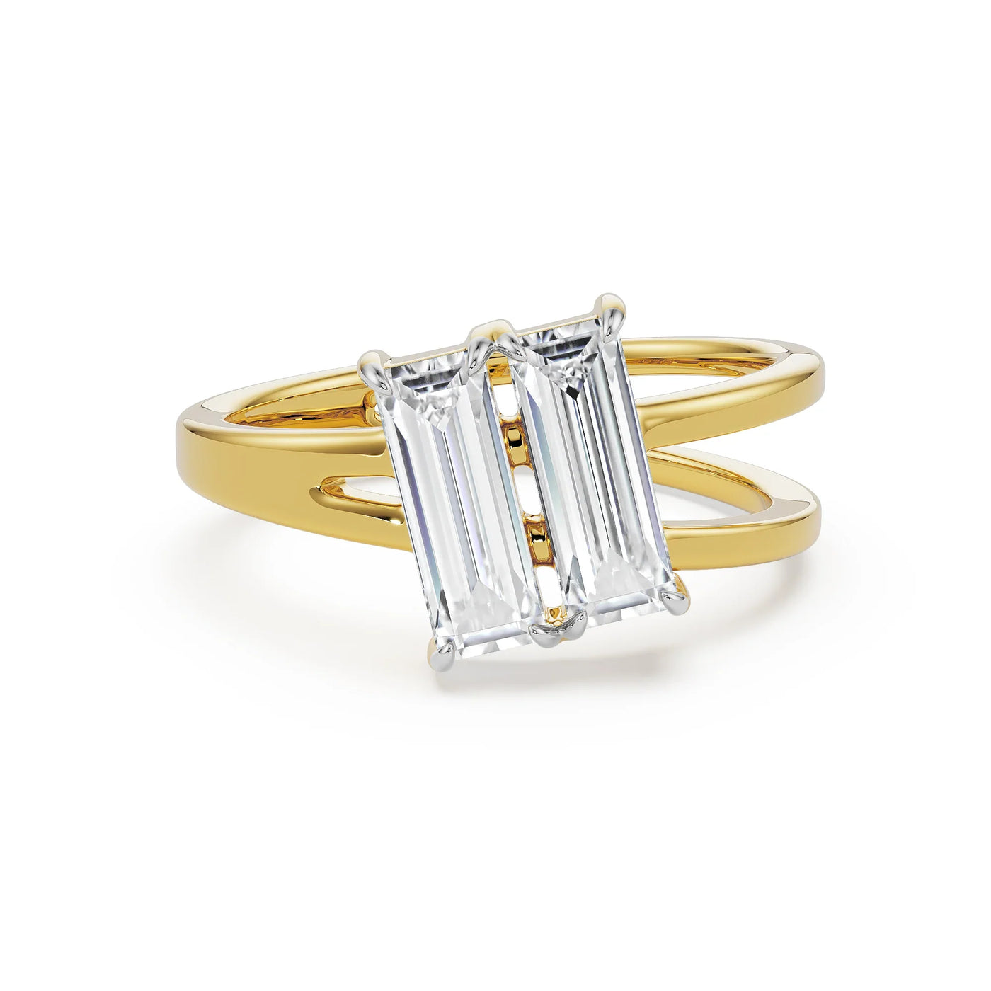 Baguette Lab Grown Diamond V Ring 9KT