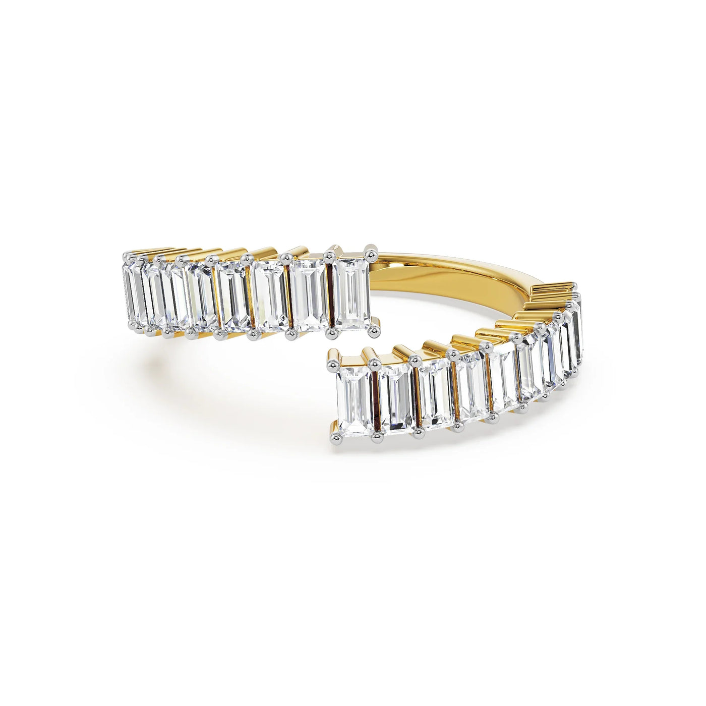 Baguette Open Spiral Lab Grown Diamond Ring_in-stock