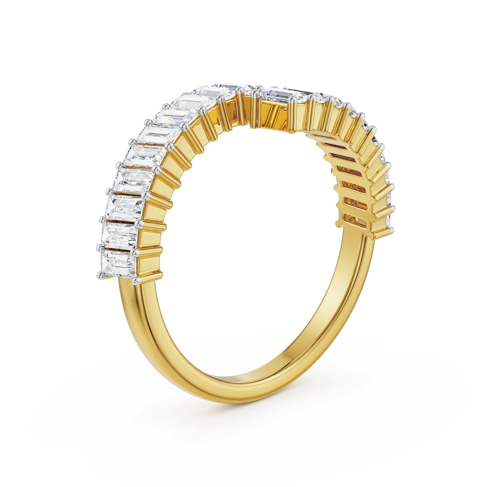 Baguette Open Spiral Lab Grown Diamond Ring_in-stock
