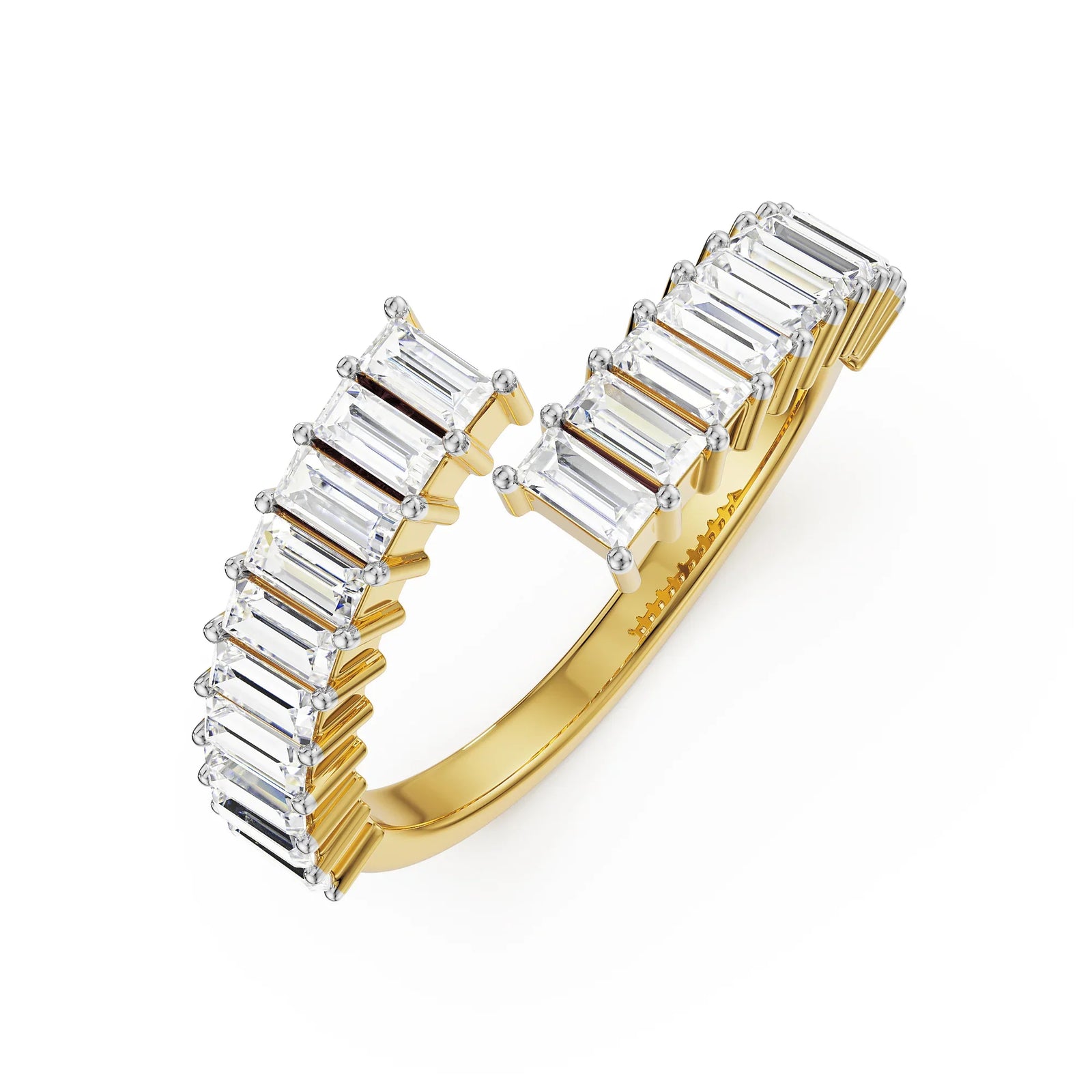 Baguette Open Spiral Lab Grown Diamond Ring_in-stock