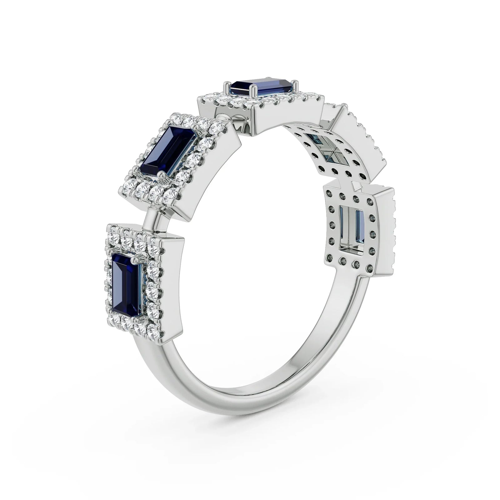 Sapphire Solace Lab Grown Diamond Ring - back view in 9KT