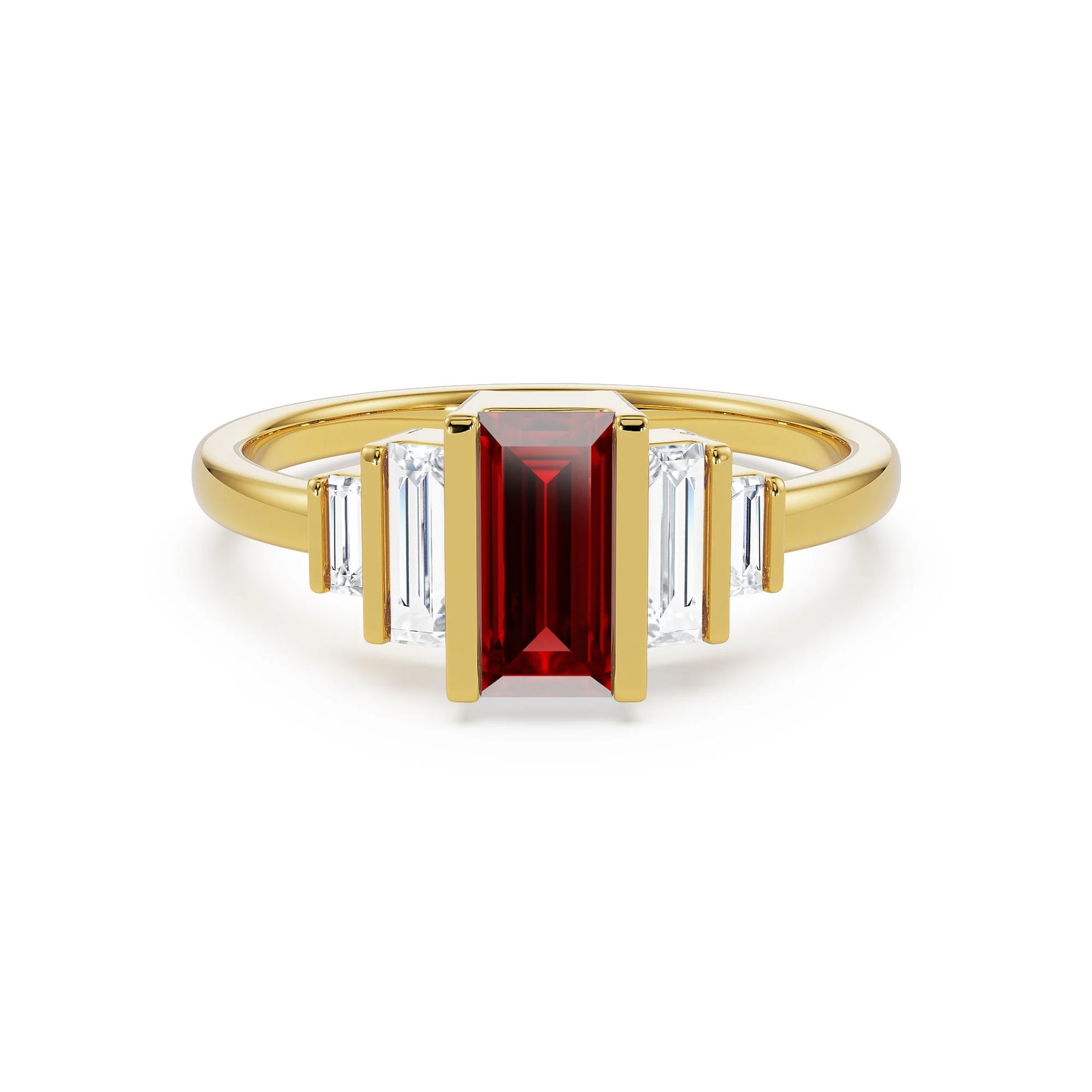 Baguette Bloom Lab Grown Diamond Ring - front view