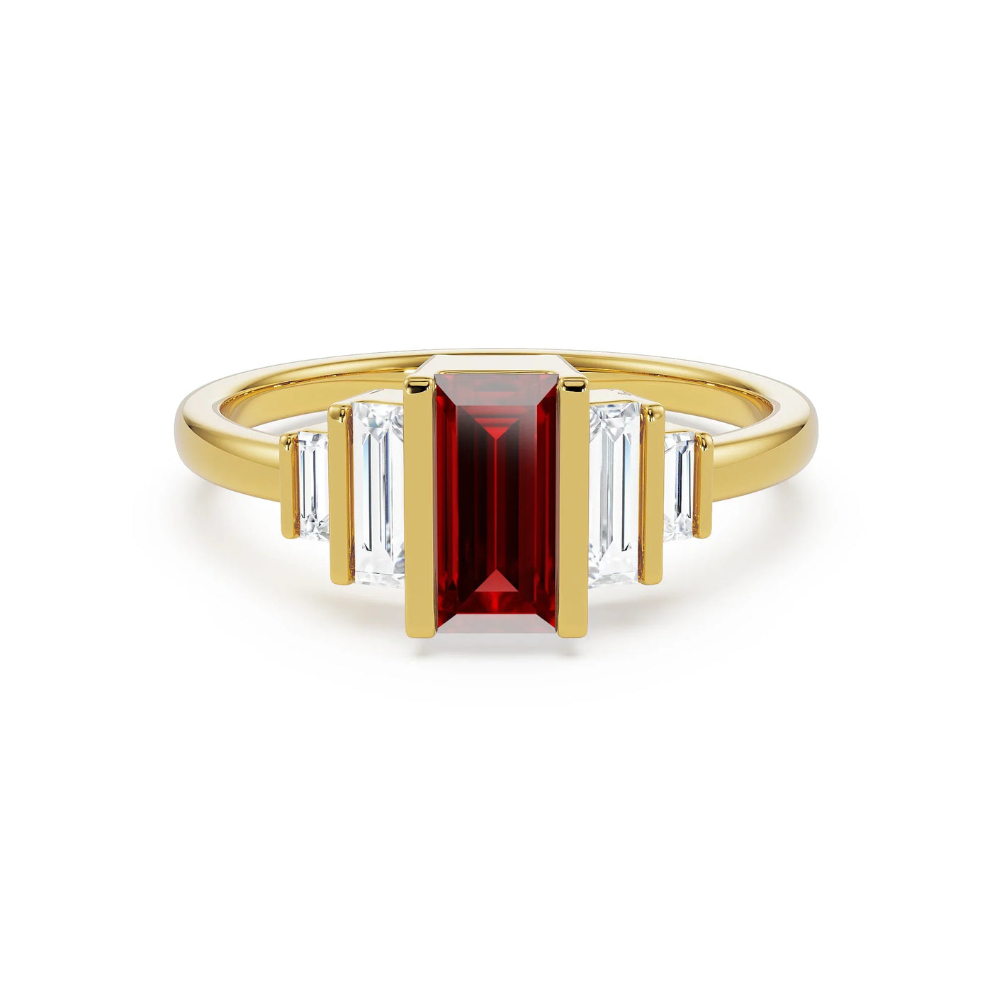 Baguette Bloom Lab Grown Diamond Ring 9KT