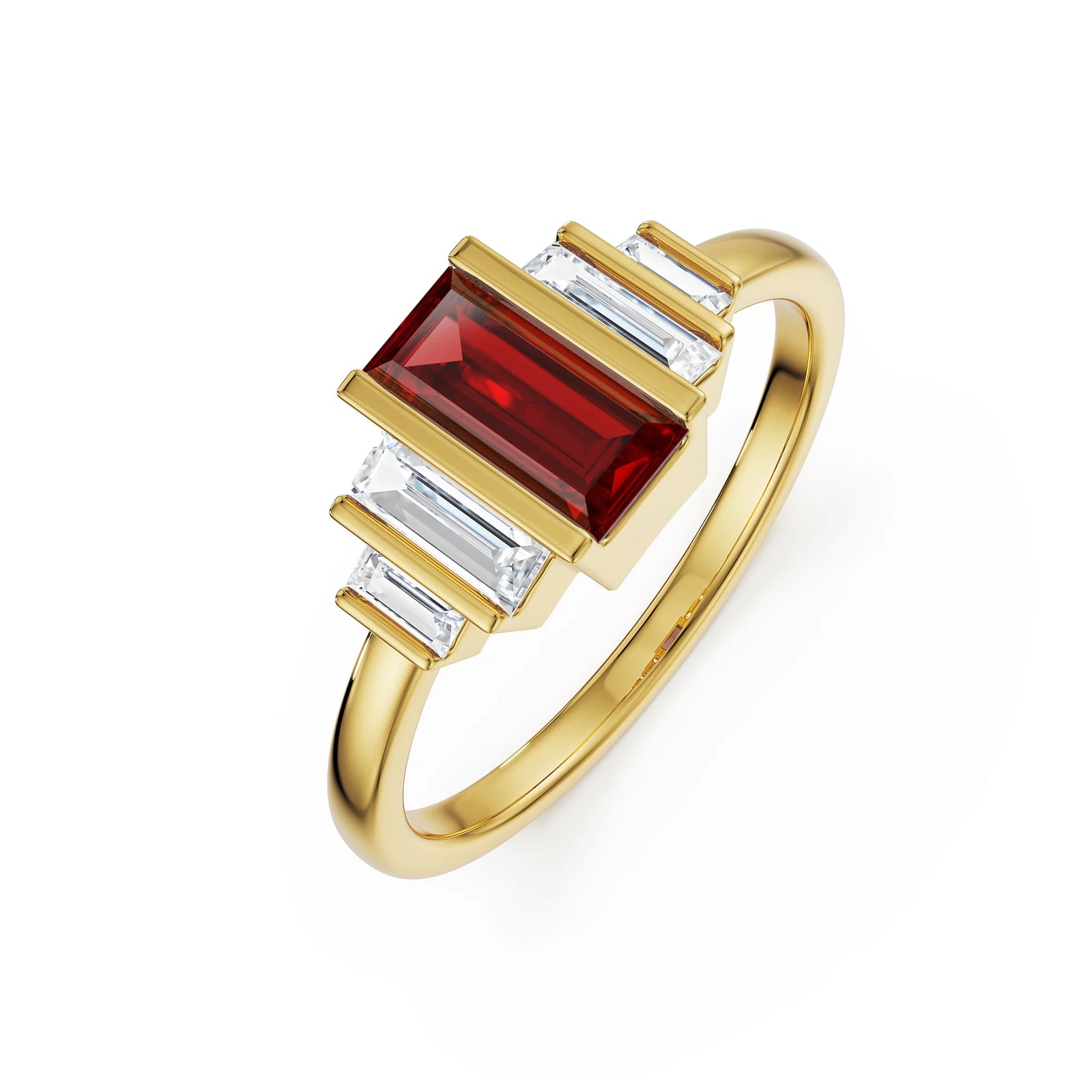 Baguette Bloom Lab Grown Diamond Ring - top view