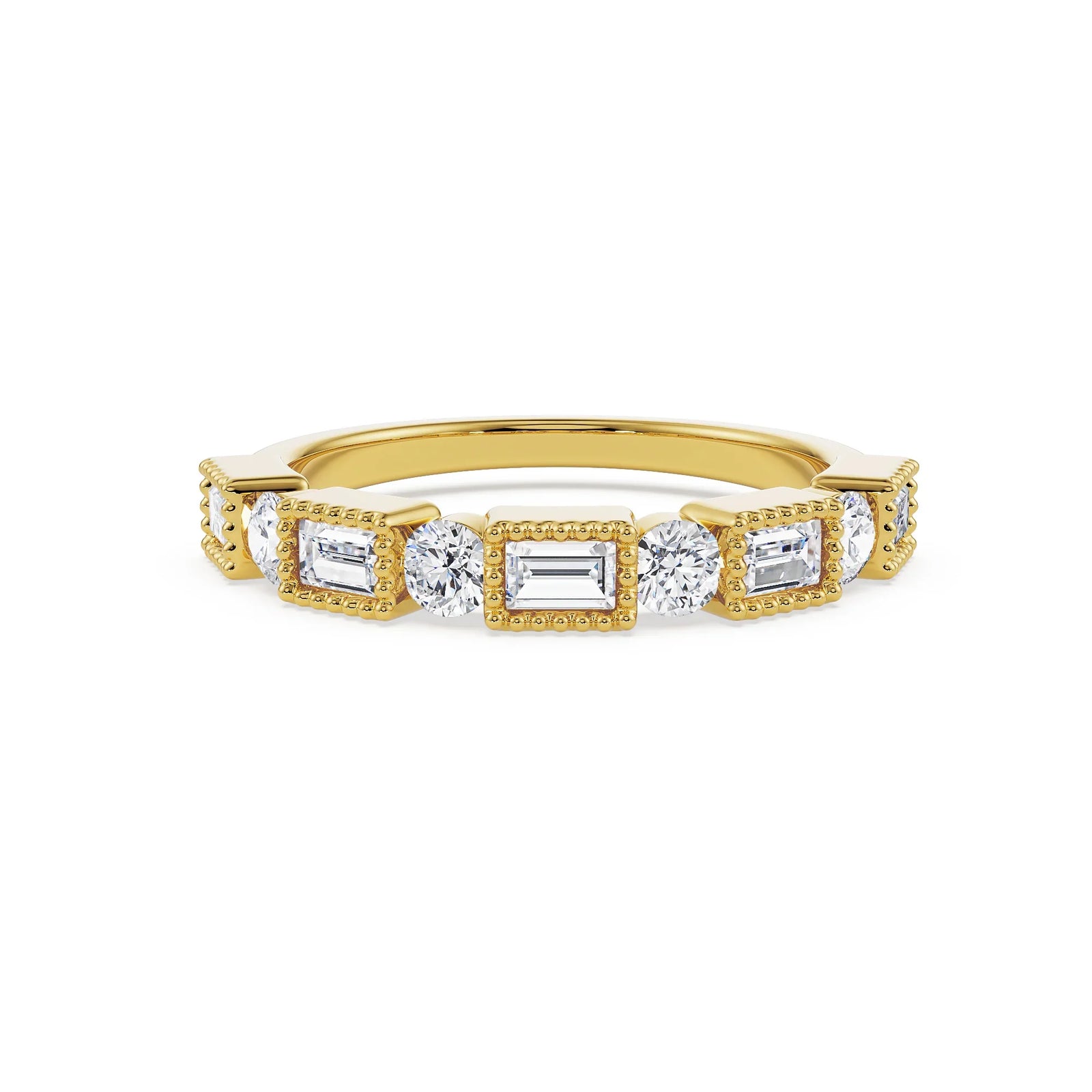 Versatile Multistone Lab Grown Diamond Band - front view in 9KT