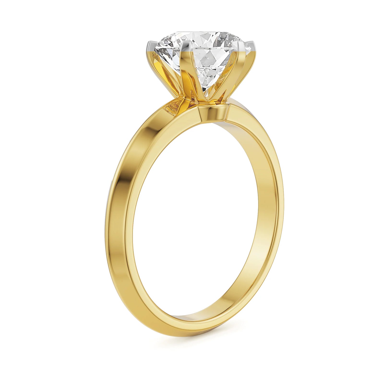 Portuguese Cut Lab Grown Diamond Ring - back view