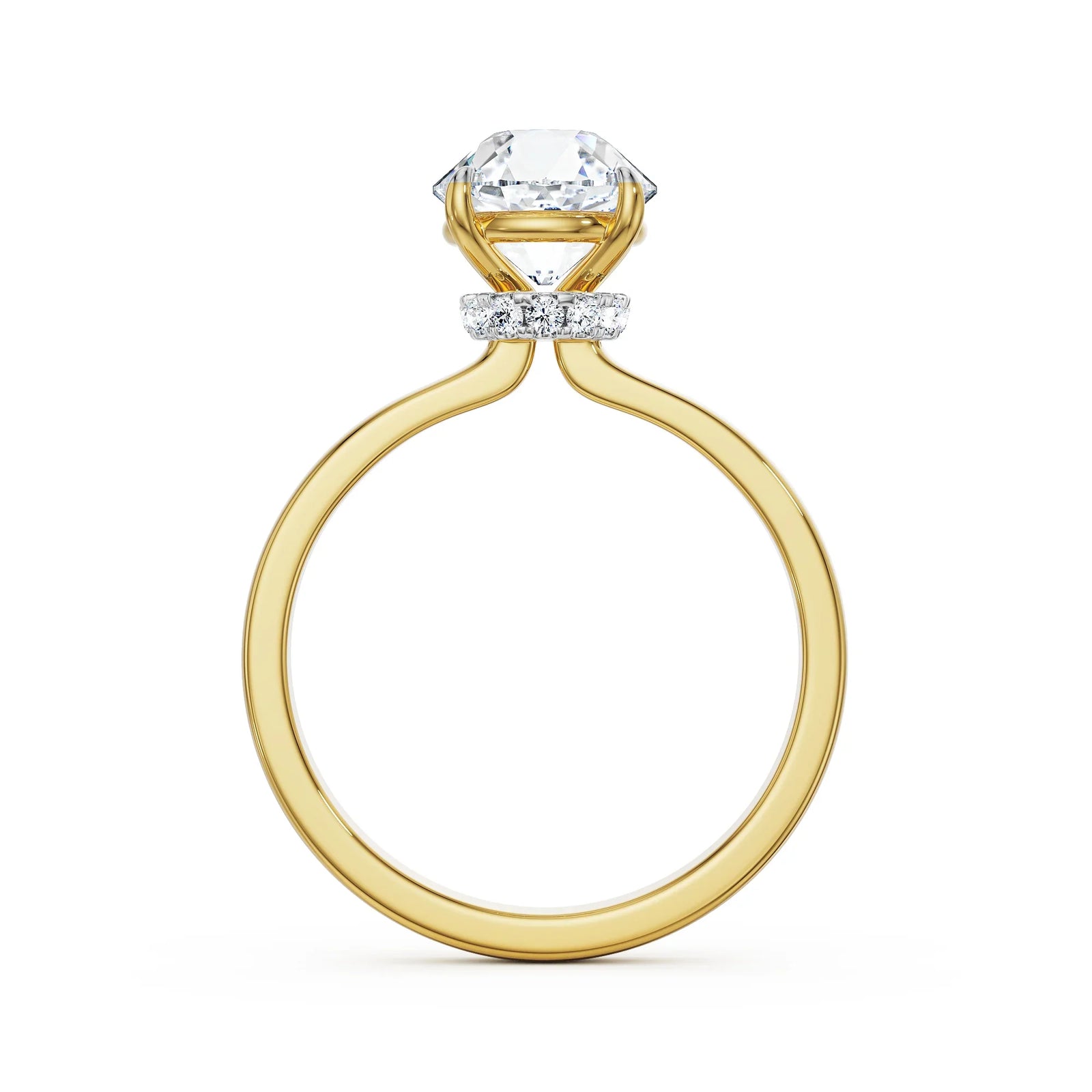 Grace Hidden Halo Lab Grown Diamond Ring - back view in 9KT