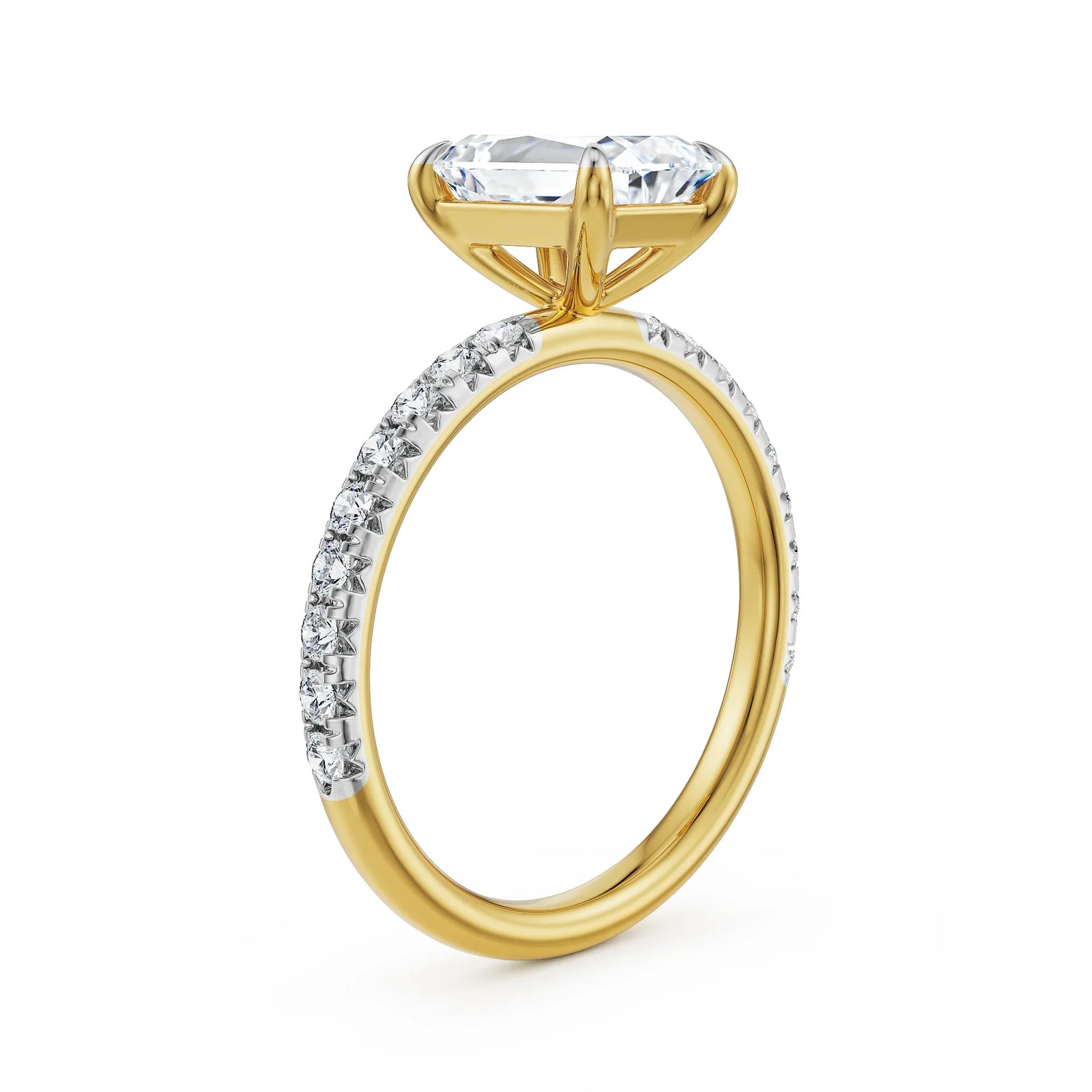 Emerald Excellence Lab Grown Diamond Ring - side view in 9KT