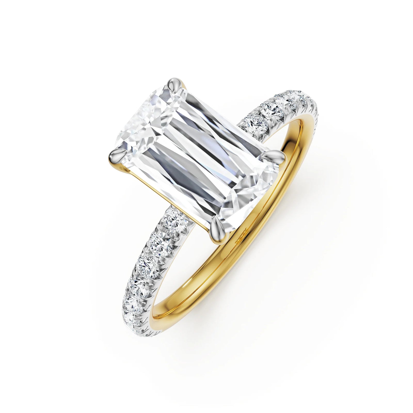 Emerald Excellence Lab Grown Diamond Ring - top view