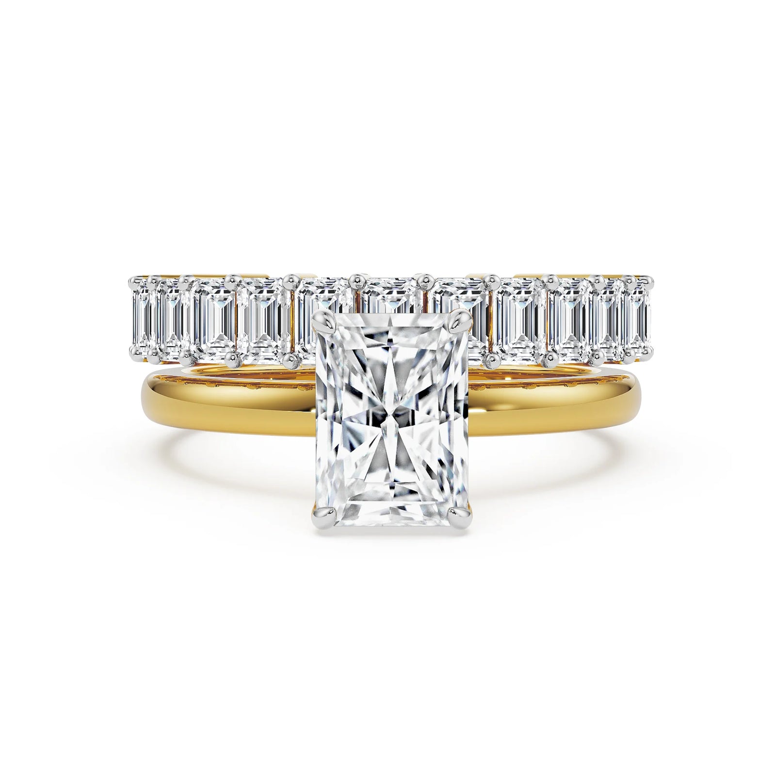 Emerald Radiance Lab Grown Diamond Stackable Ring - front view
