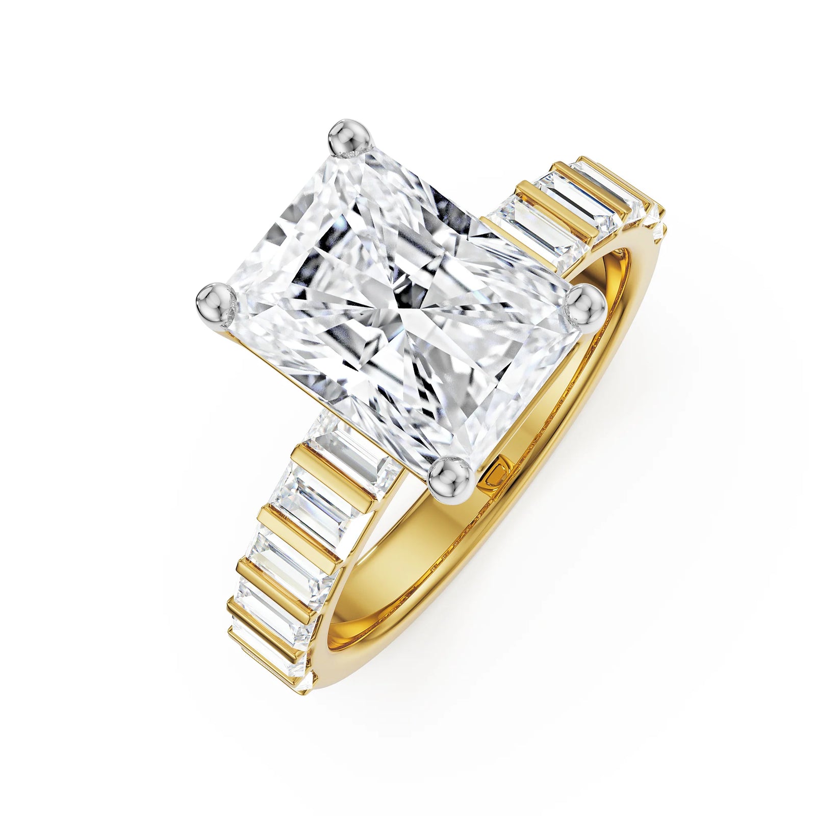 Sterling Radiant Lab Grown Diamond Ring - top view