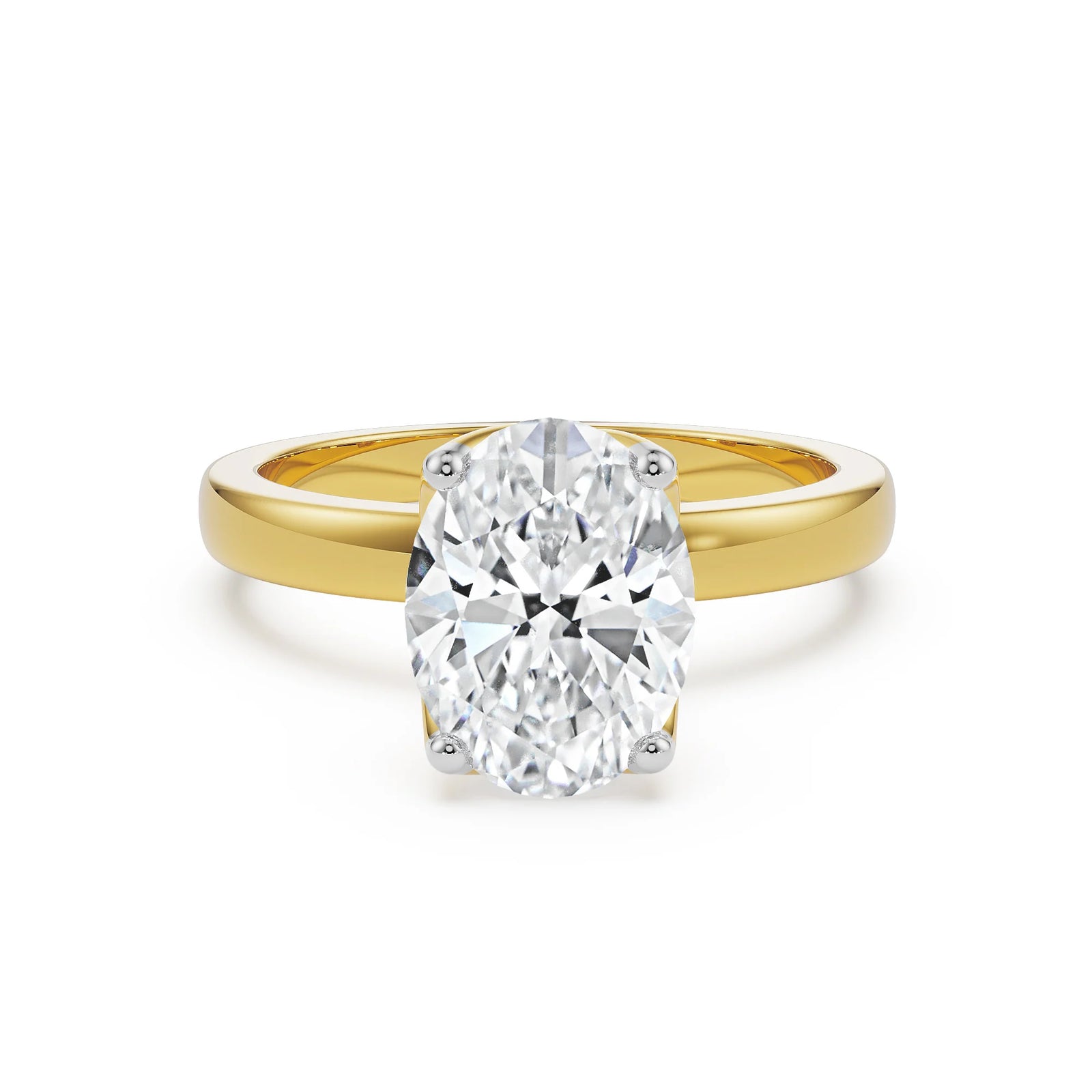 The Elegance Oval Lab Grown Diamond Solitaire Ring - front view