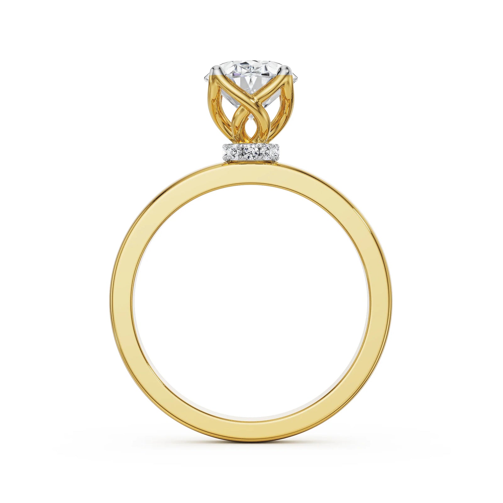 The Elegance Oval Lab Grown Diamond Solitaire Ring - back view
