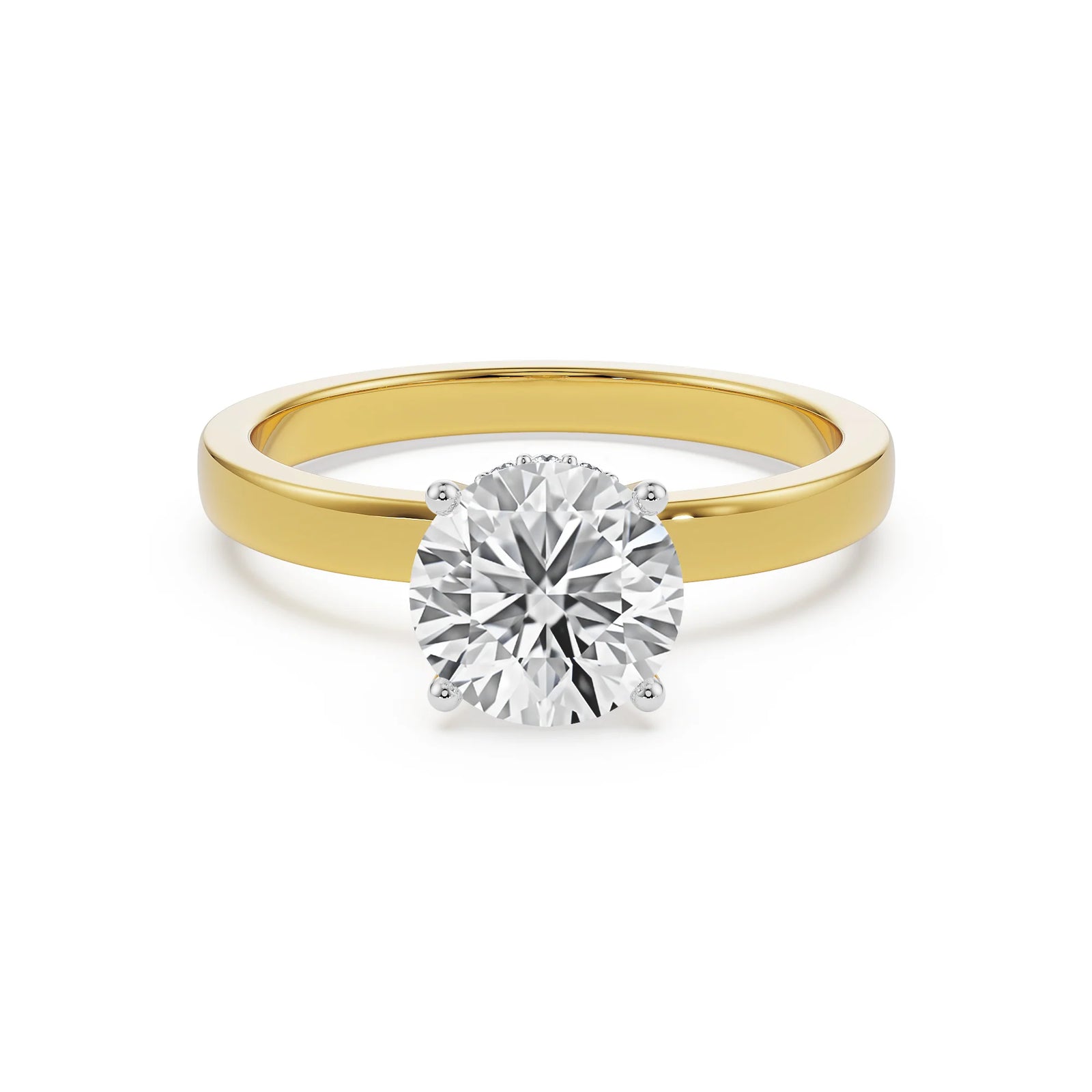 Elle Lab Grown Diamond Solitaire Ring - front view