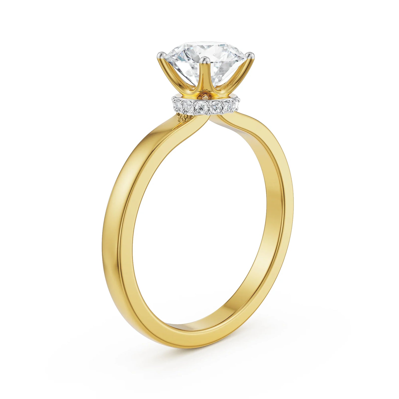 Elle Lab Grown Diamond Solitaire Ring - side view in 9KT