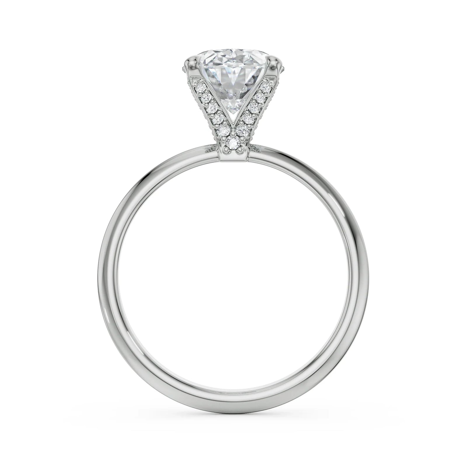 Kate Lab Grown Diamond Solitaire Ring - back view in 9KT