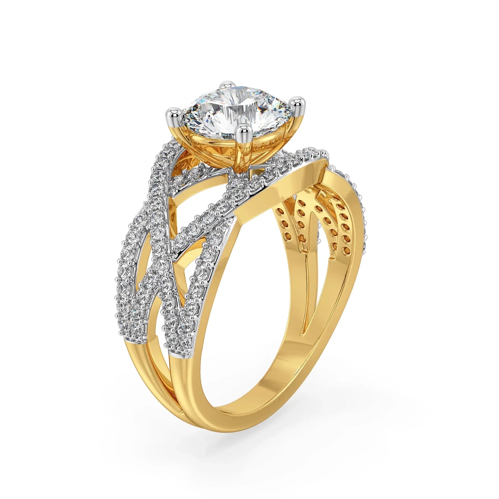 Enchanté Rose Lab Grown Diamond Ring - side view in 9KT