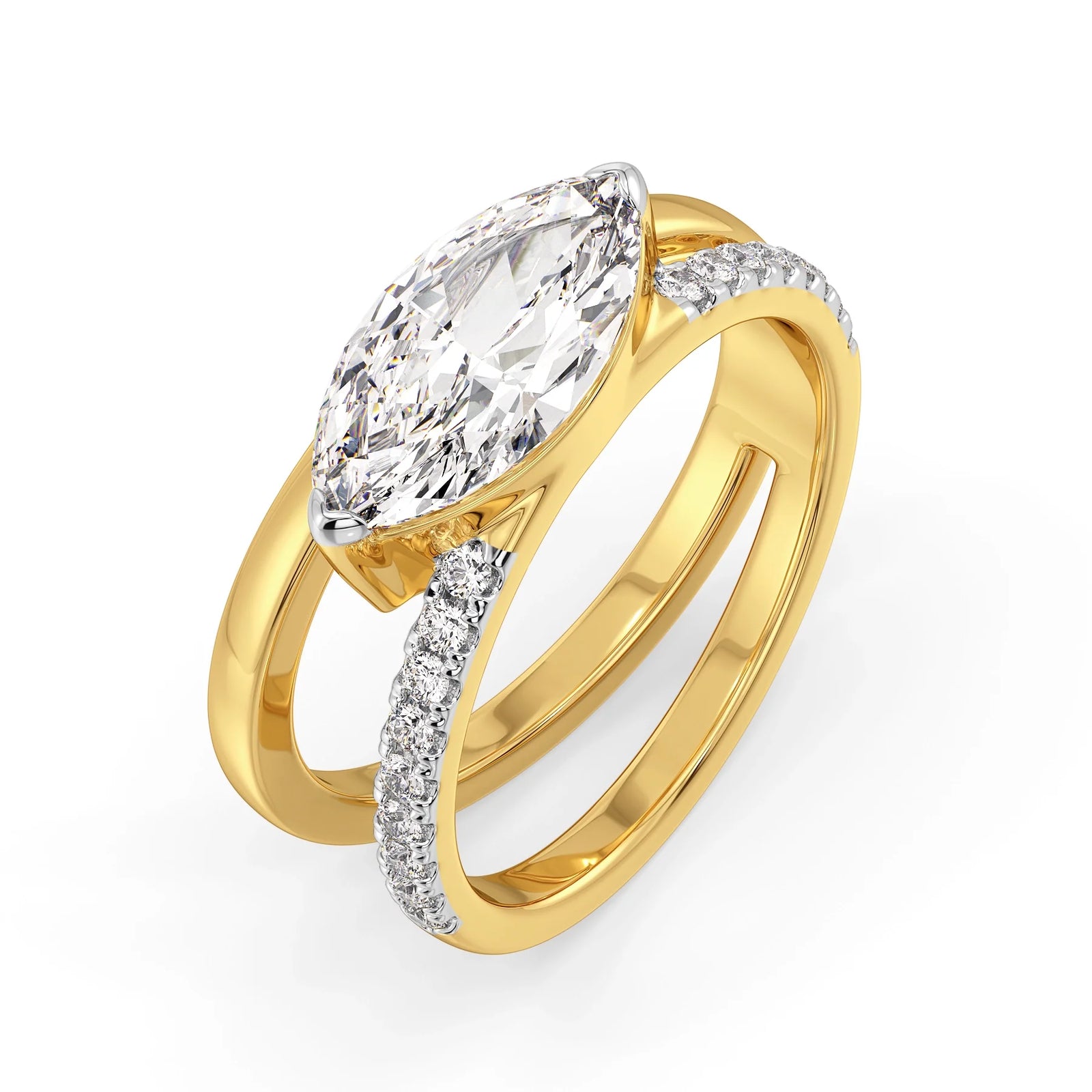 Marquise Elara Lab Grown Diamond Ring - top view