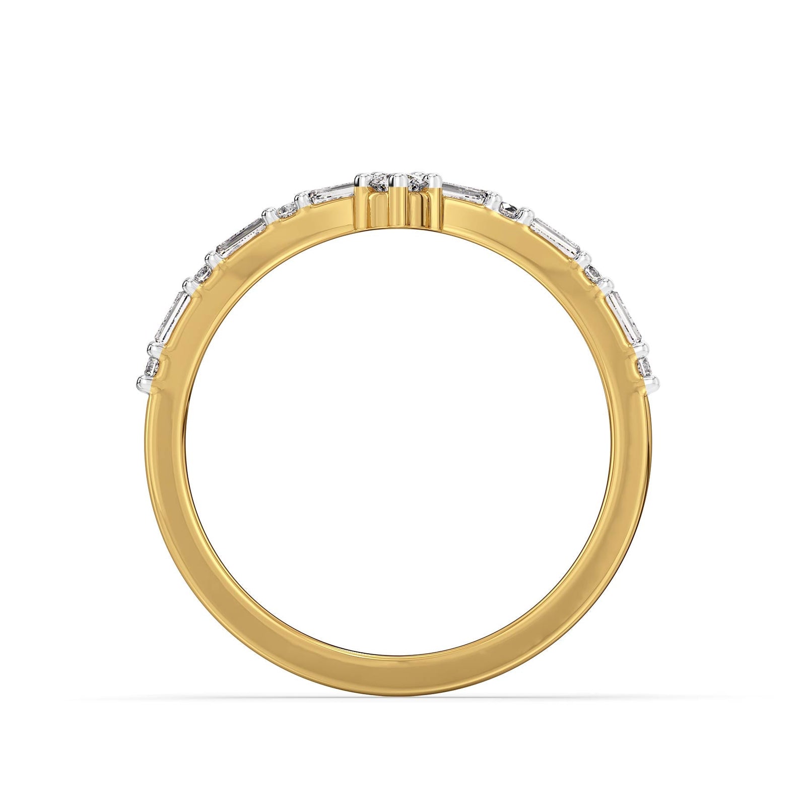 Crown Baguette Lab Grown Diamond Band - back view