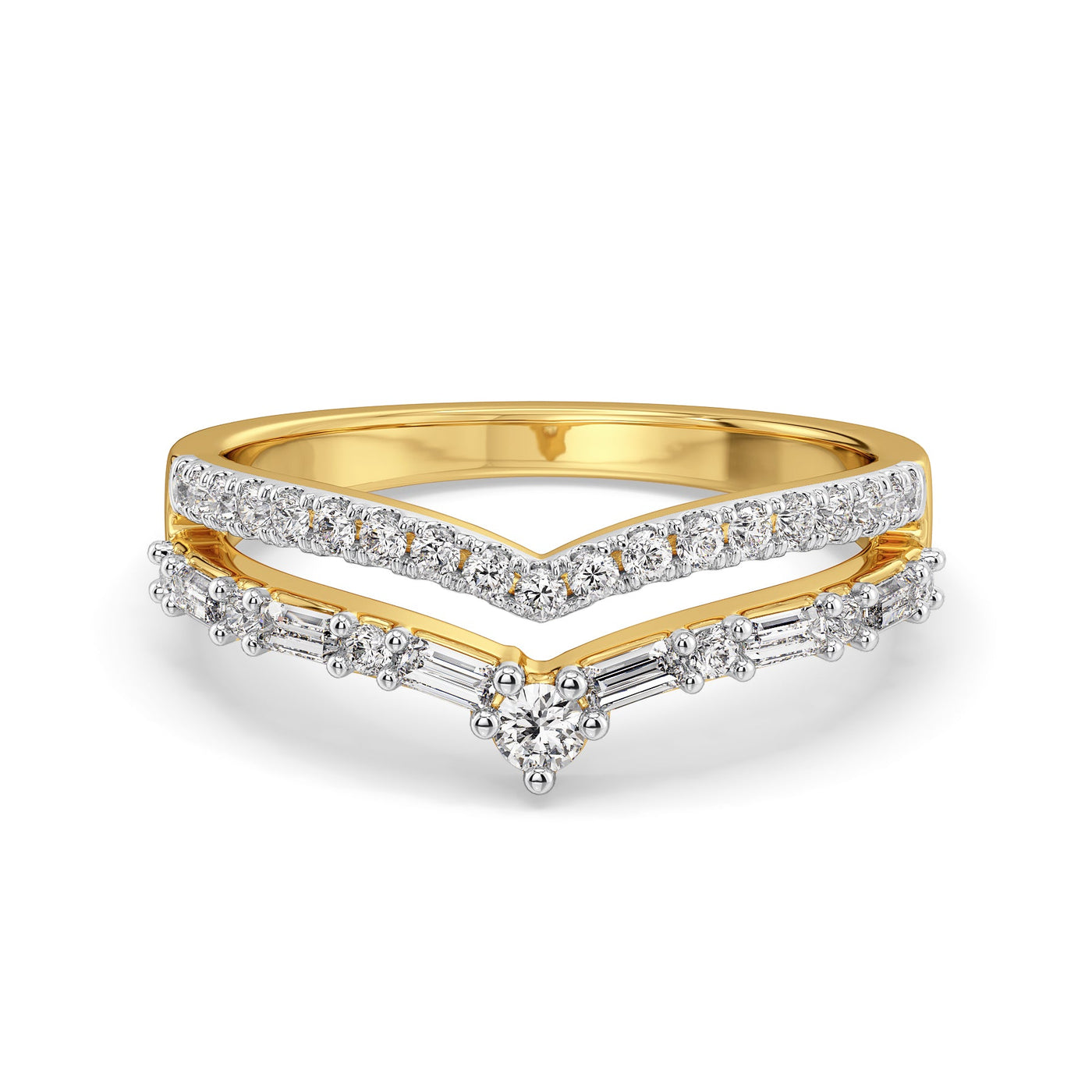 Crown Baguette Lab Grown Diamond Band