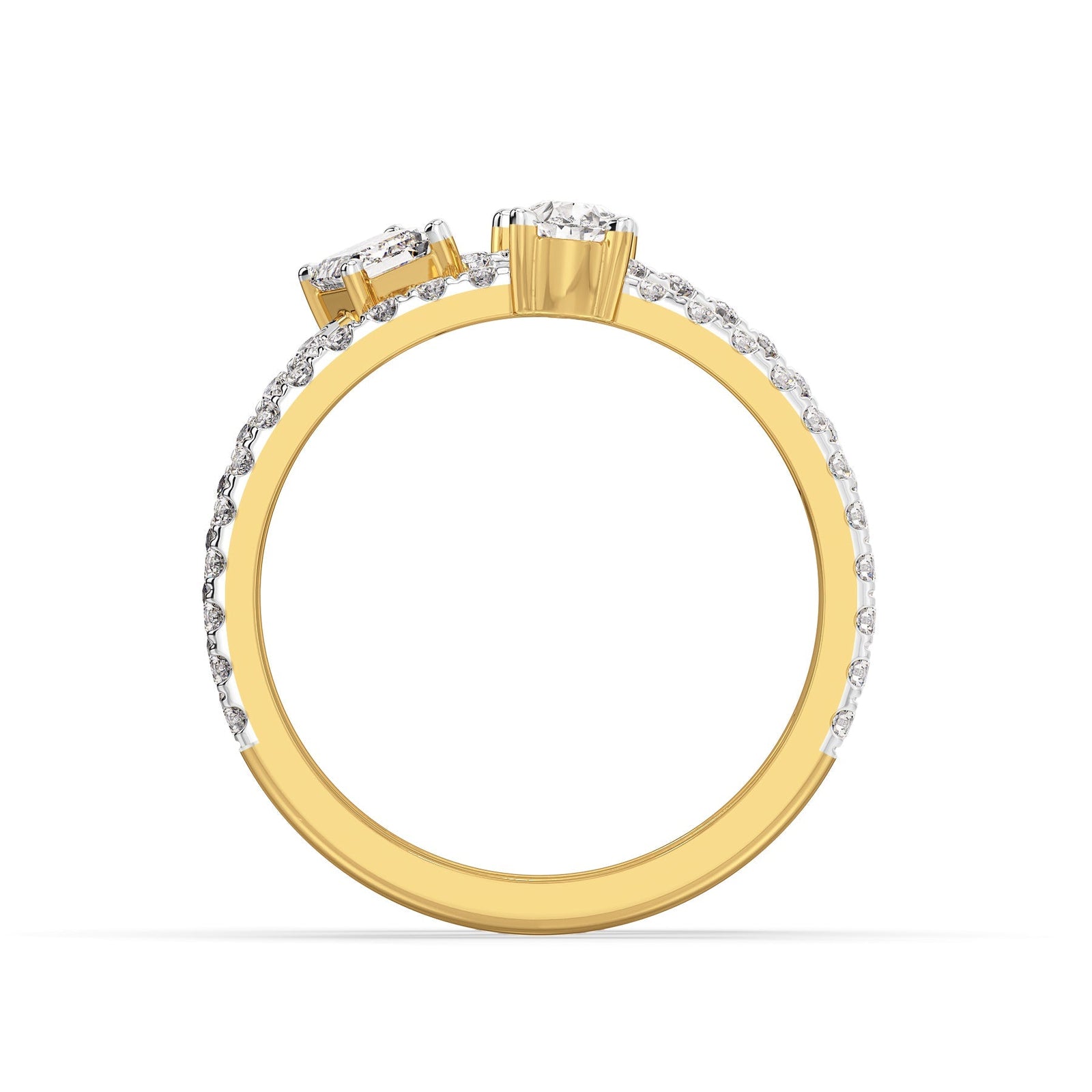 Twist and Twirl Lab Grown Diamond Ring - back view in 9KT