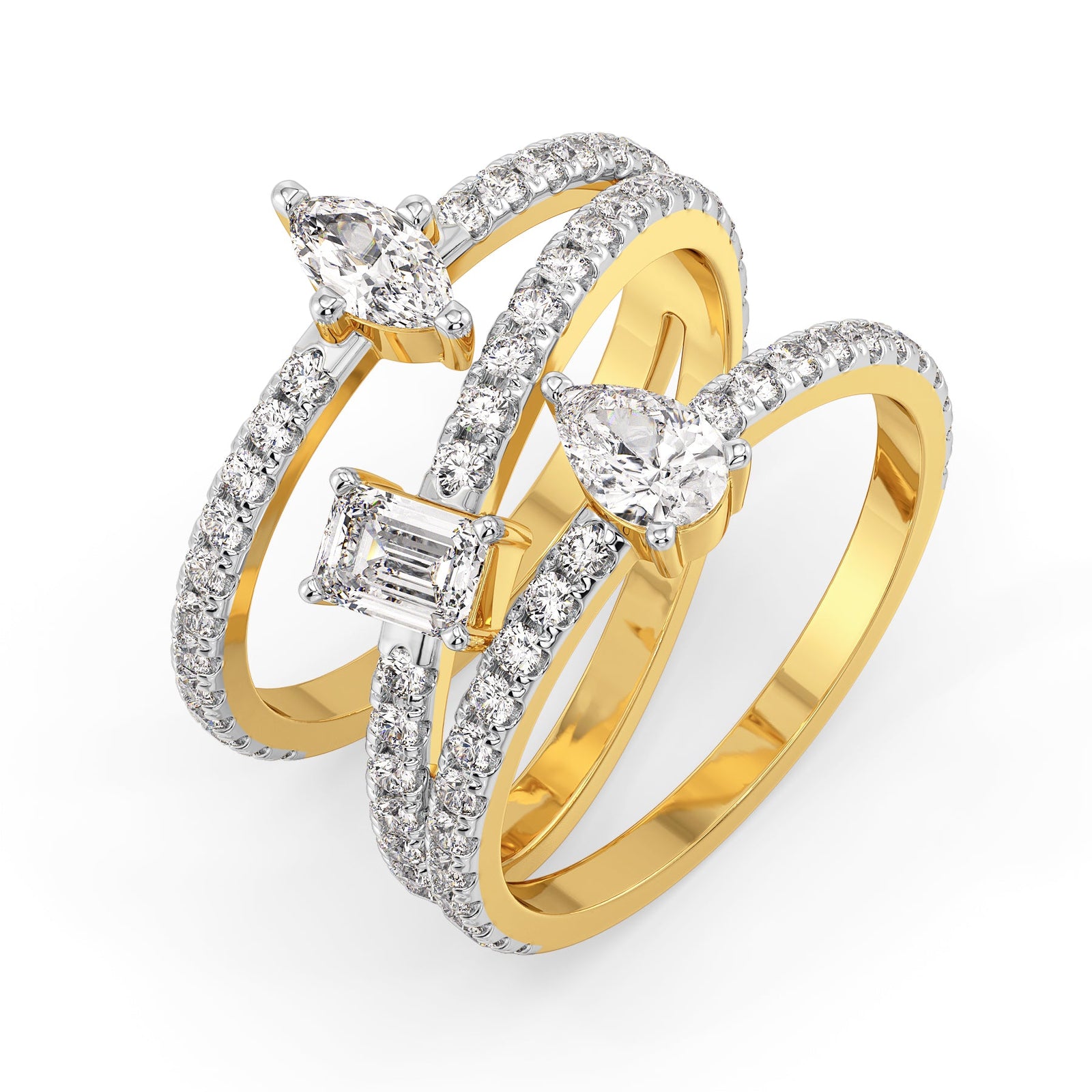 Twist and Twirl Lab Grown Diamond Ring - top view
