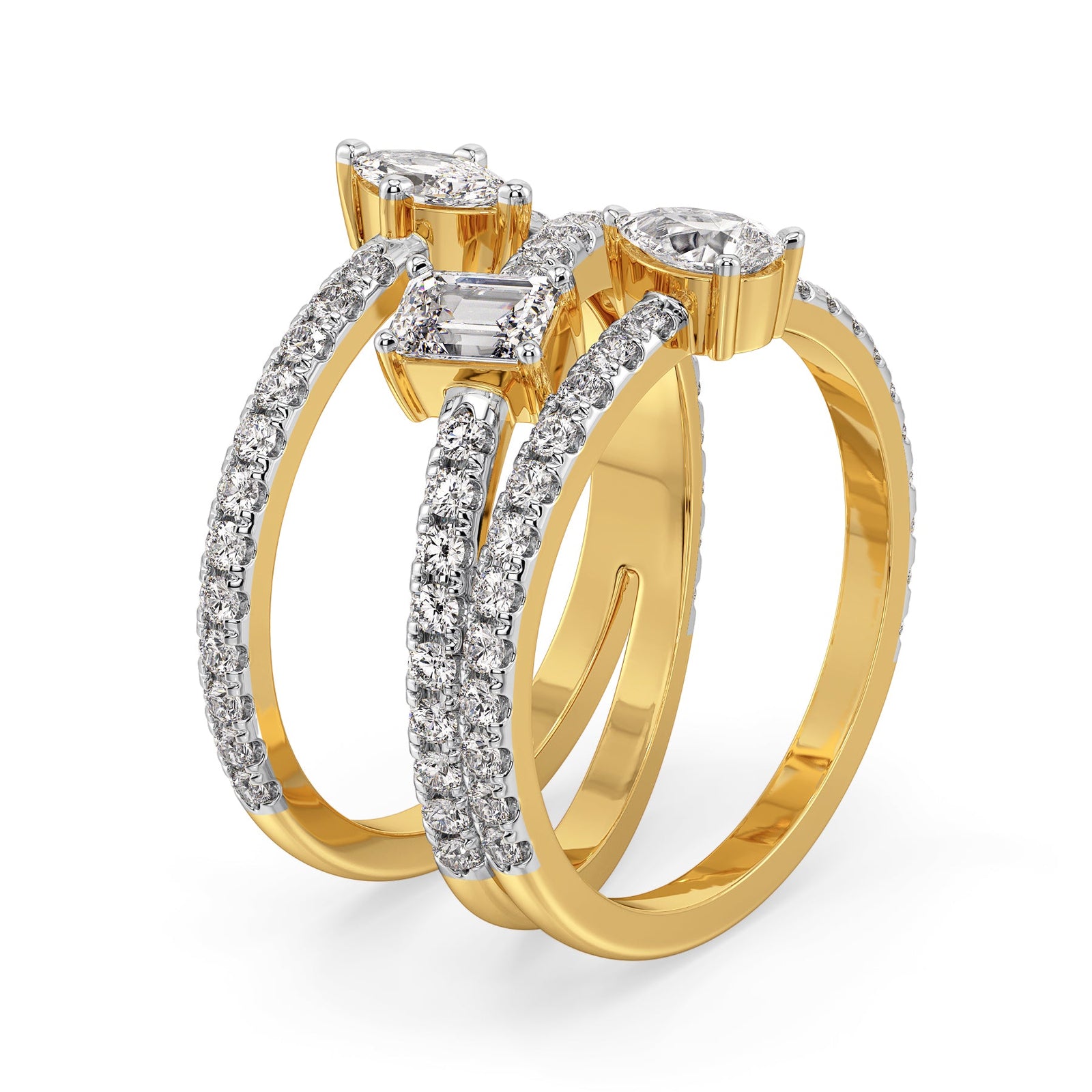 Twist and Twirl Lab Grown Diamond Ring - side view