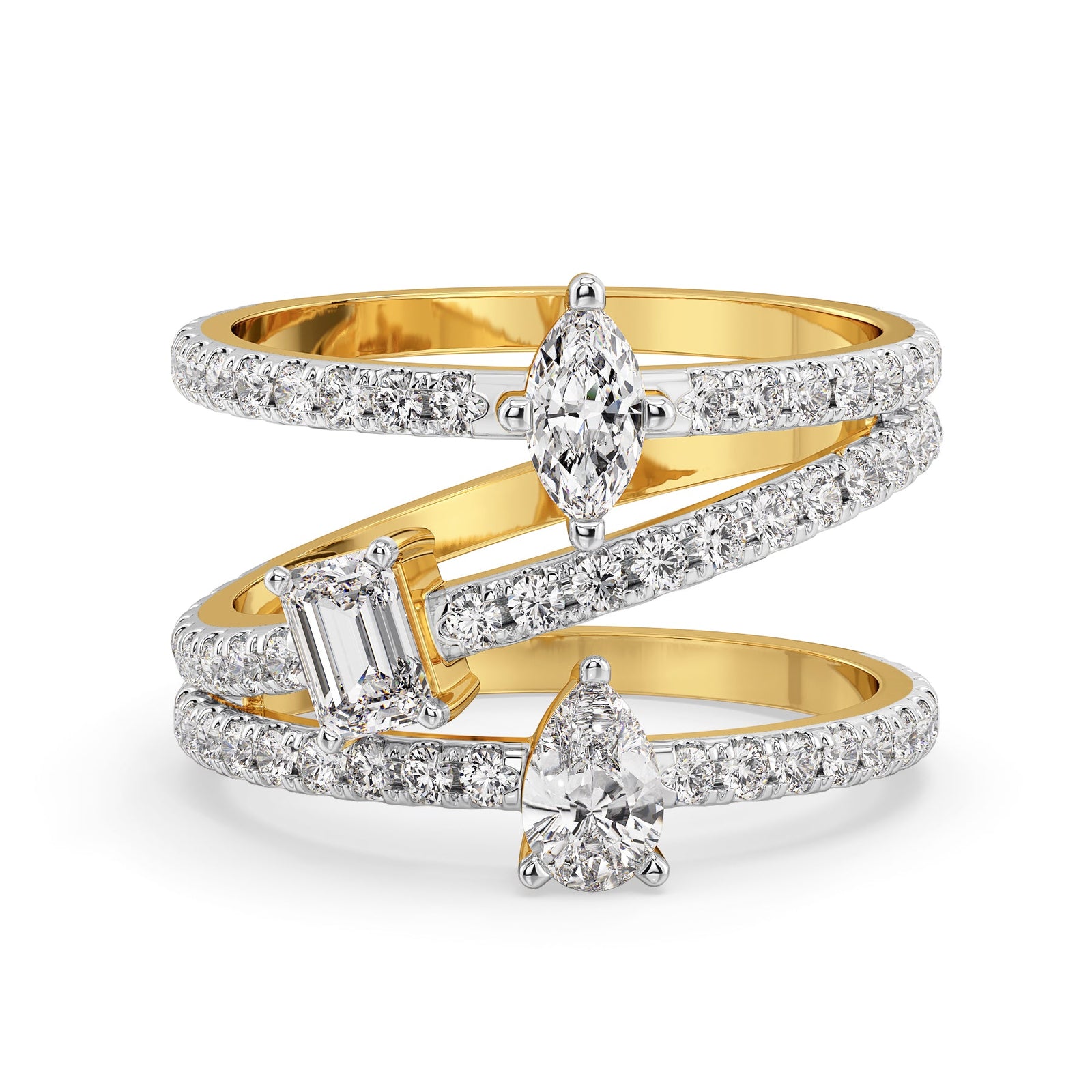 Twist and Twirl Lab Grown Diamond Ring - front view