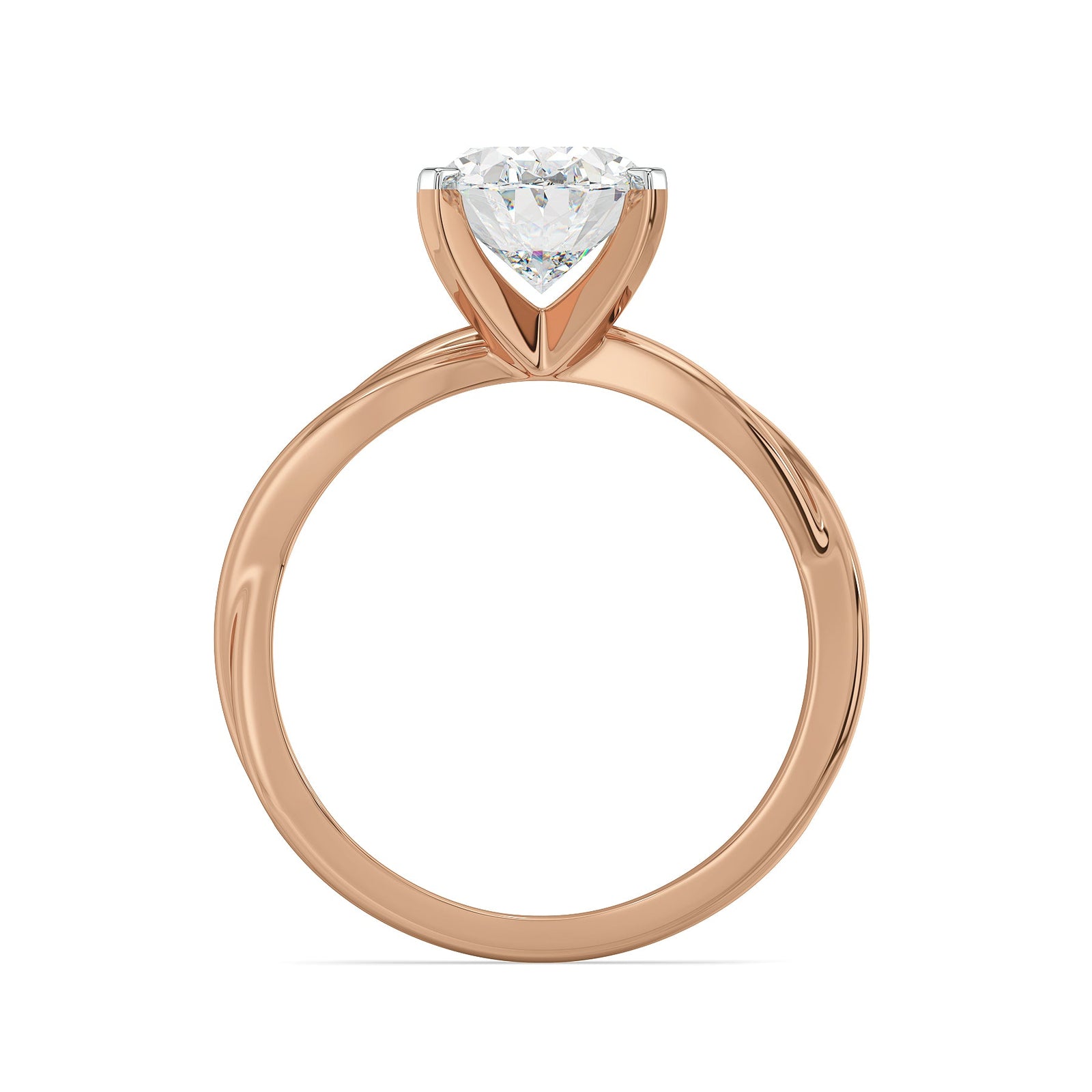Solitaire Twist Lab Grown Diamond Ring - back view