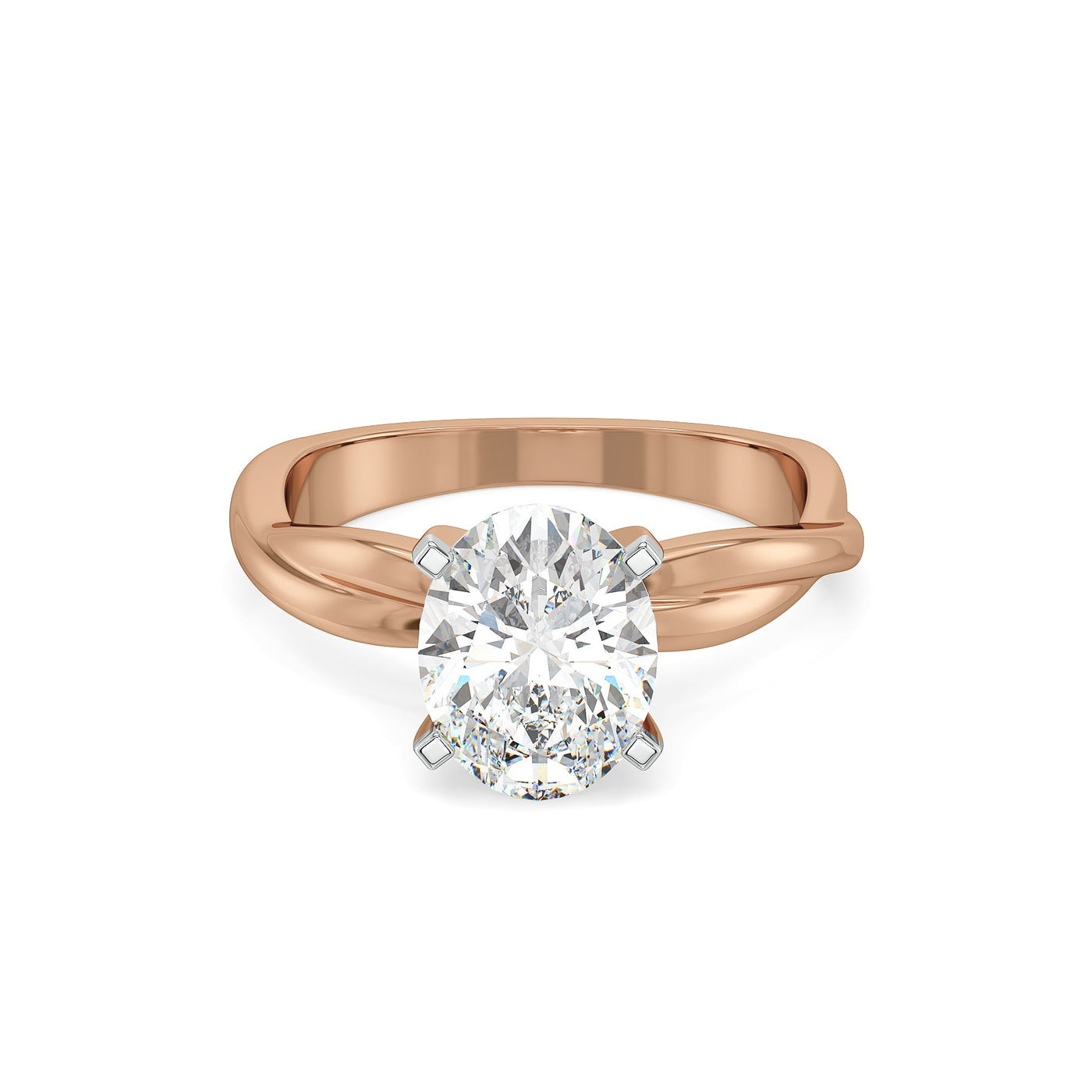 Solitaire Twist Lab Grown Diamond Ring 9KT