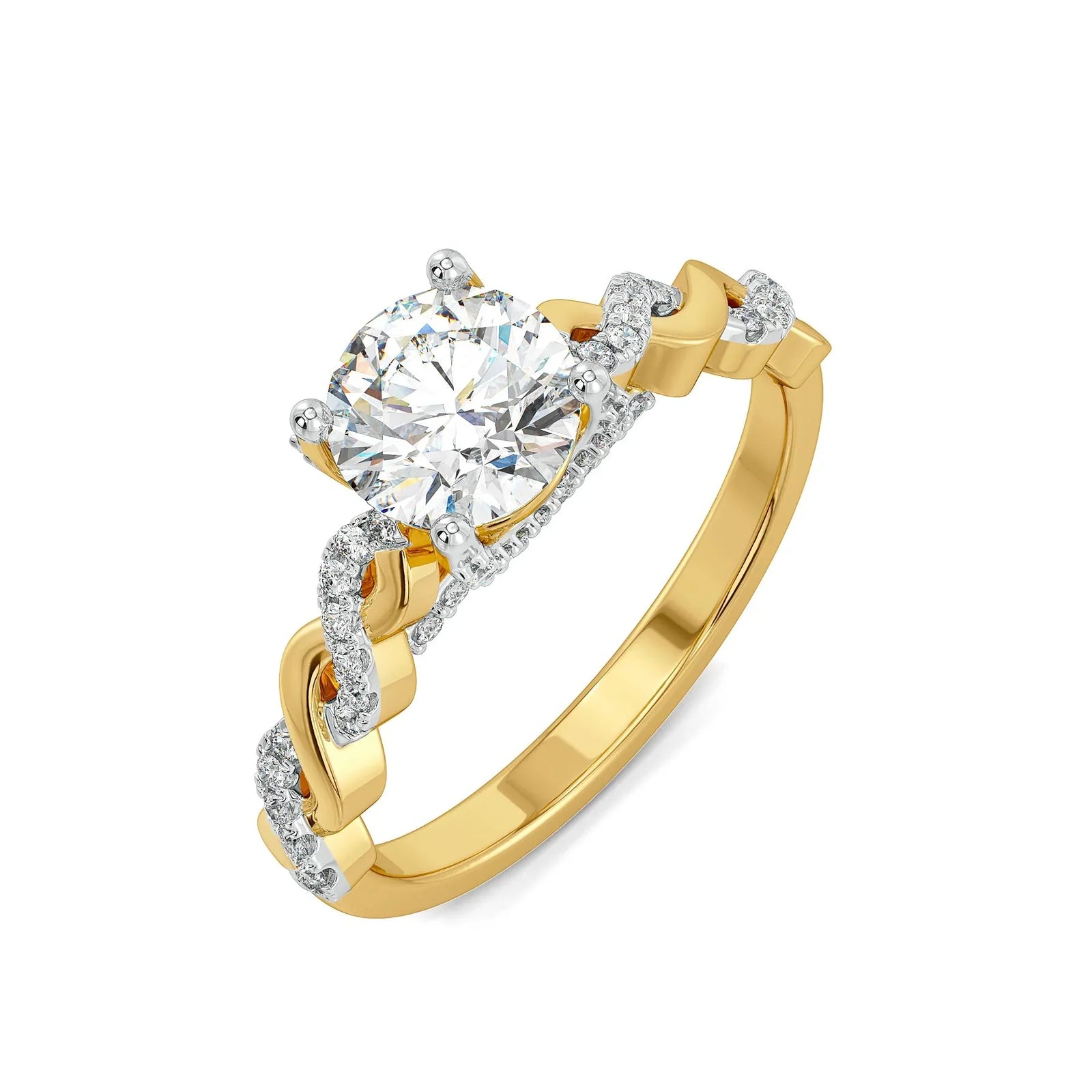 Helix Knot Lab Grown Diamond Ring - top view in 9KT