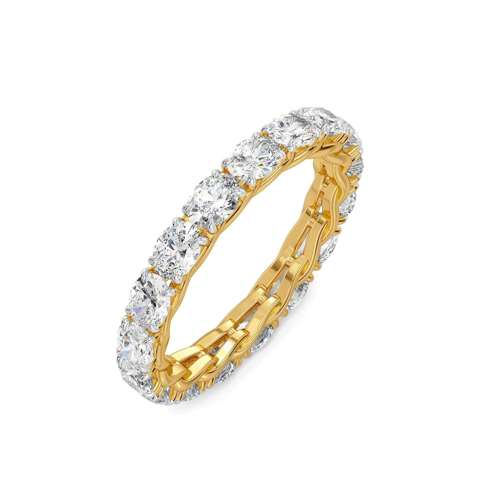 Oval Orchard Lab Grown Diamond Band - top view in 9KT